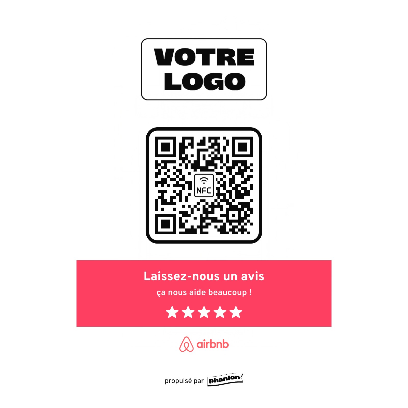 Aperçu de votre plaque avis airbnb bandeau acrylique