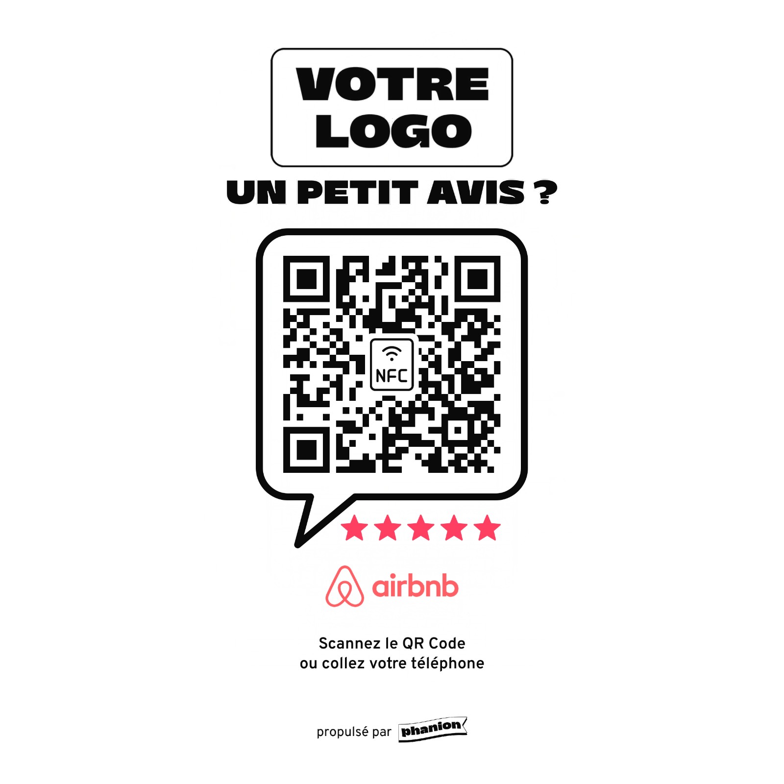 Aperçu de votre plaque avis airbnb « un petit avis ? » acrylique
