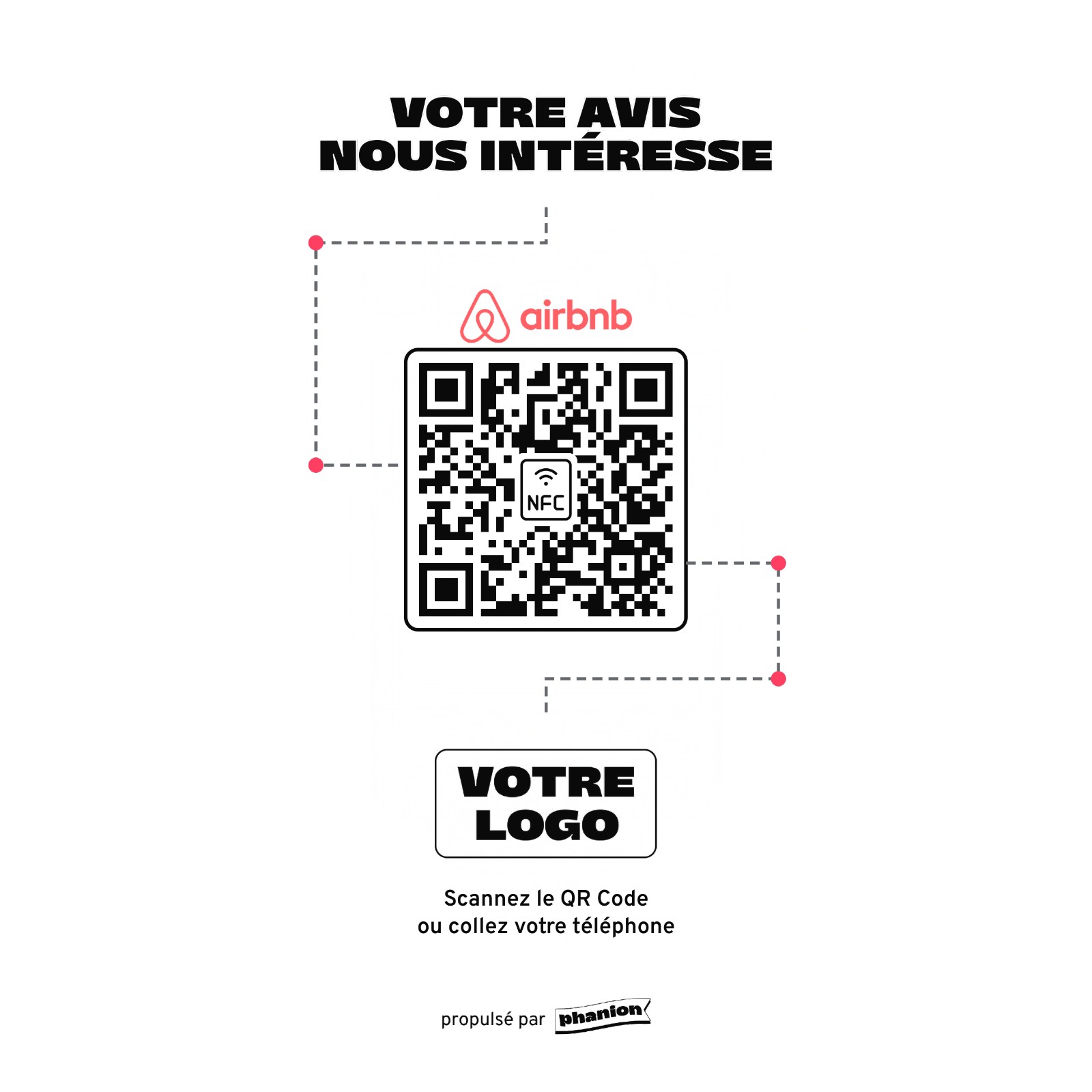 Aperçu de votre plaque avis airbnb « votre avis nous intéresse » led