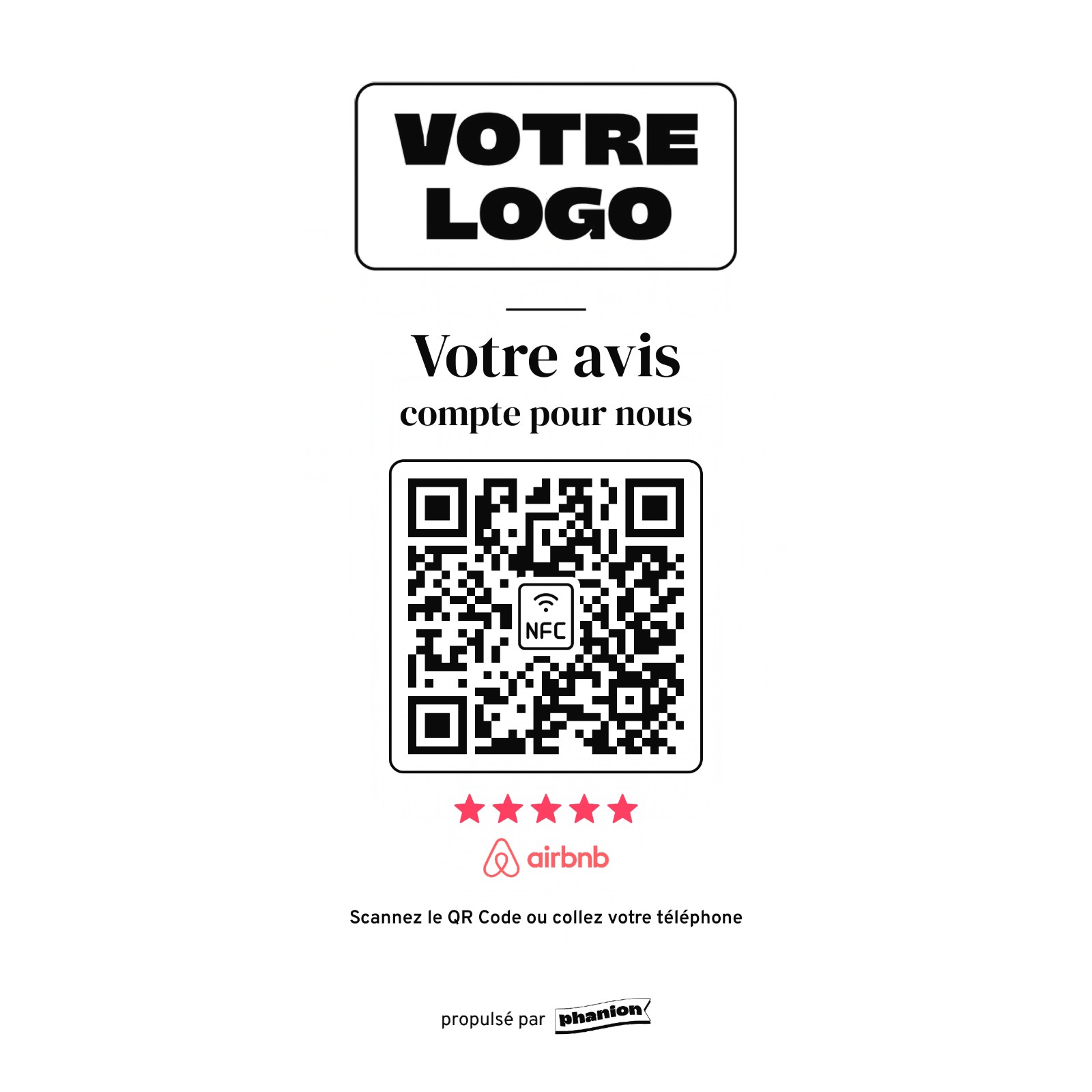 Aperçu de votre plaque avis airbnb élégante acrylique