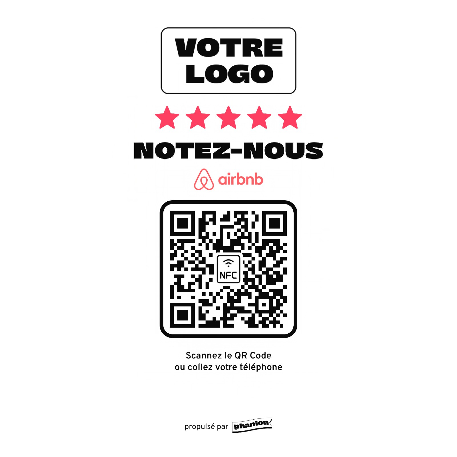 Aperçu de votre plaque avis airbnb « notez-nous » acrylique
