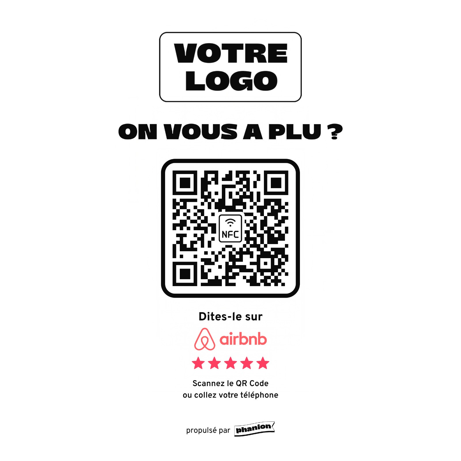 Aperçu de votre plaque avis airbnb « on vous a plu ? » acrylique