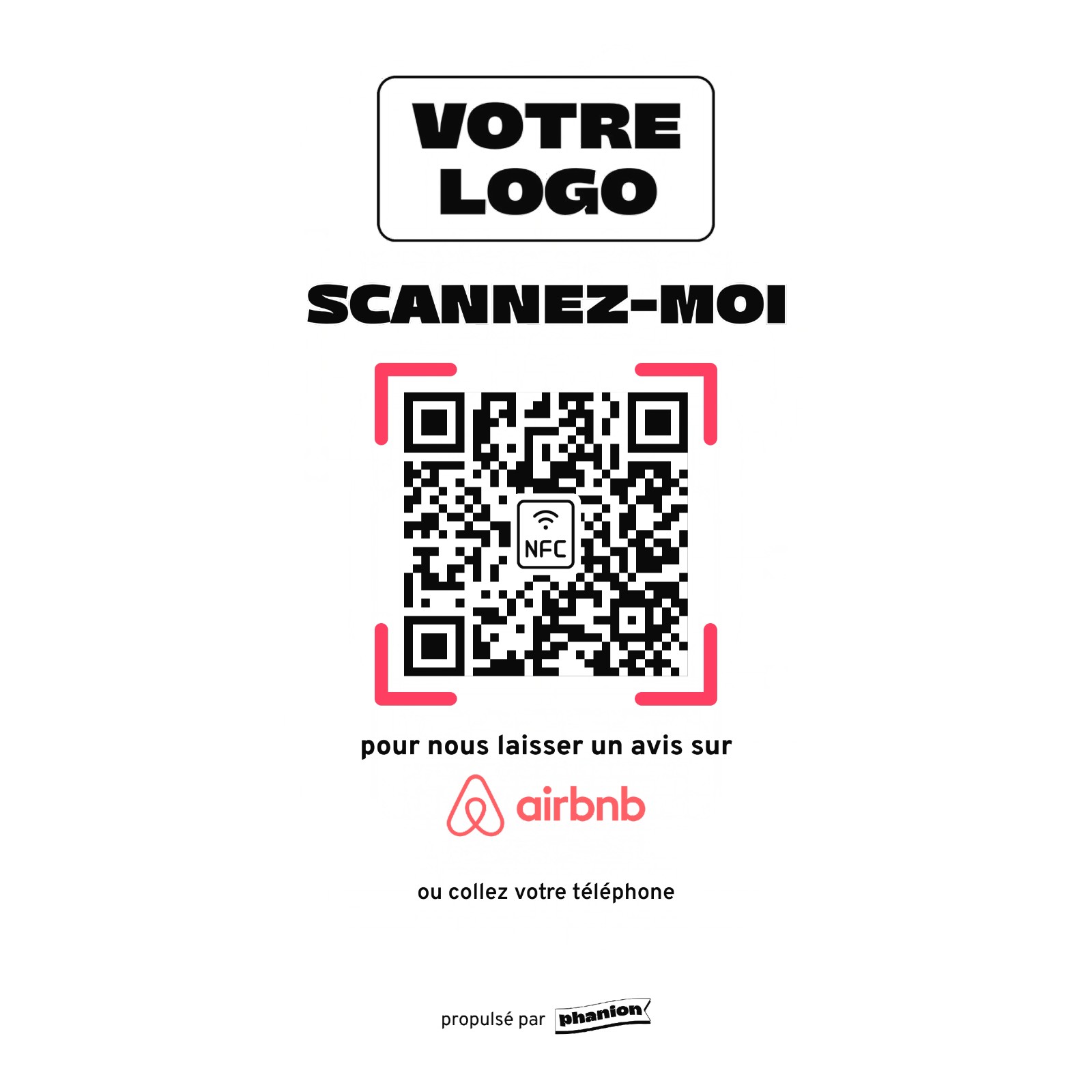 Aperçu de votre plaque avis airbnb « scannez-moi » acrylique