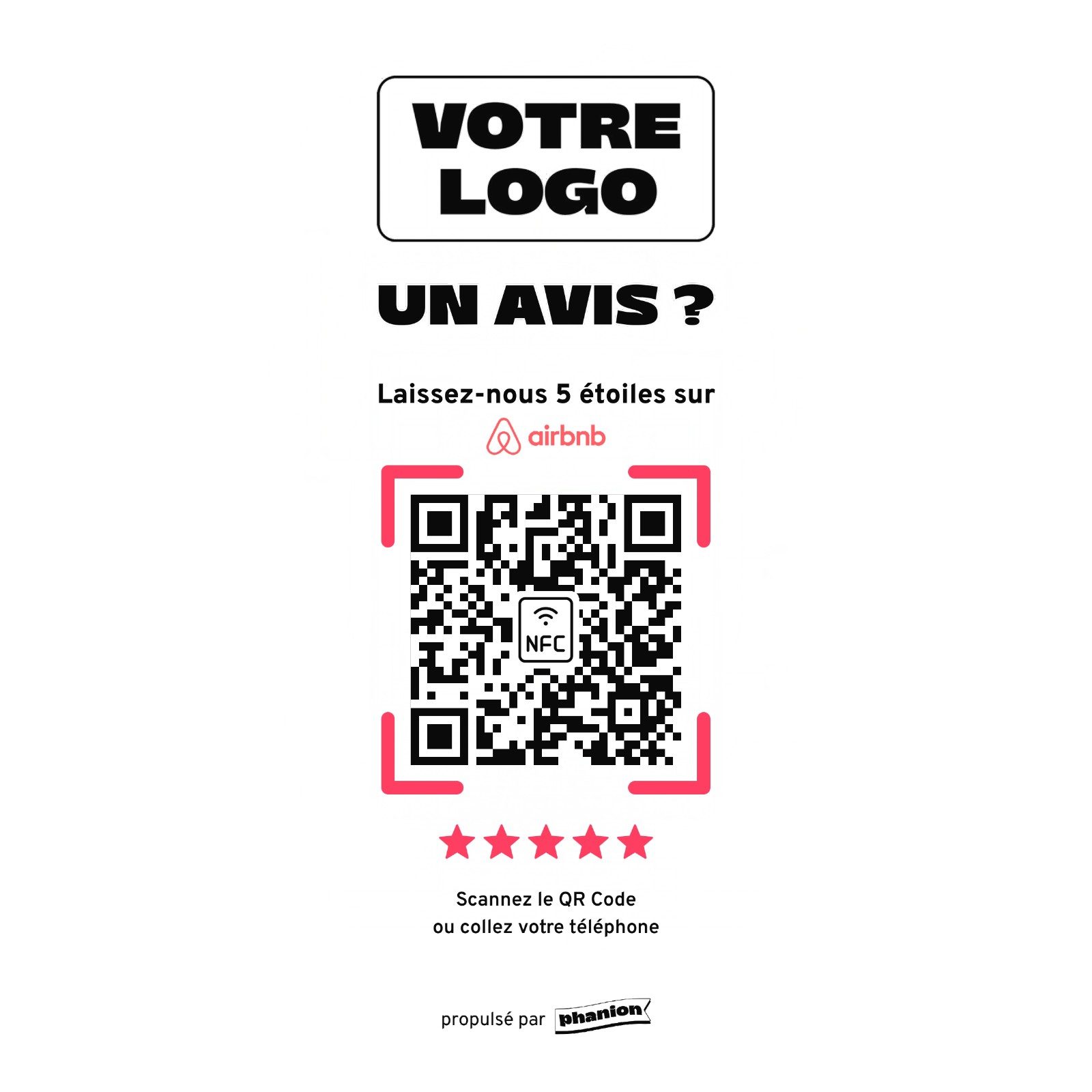 Aperçu de votre plaque avis airbnb « un avis ? » acrylique