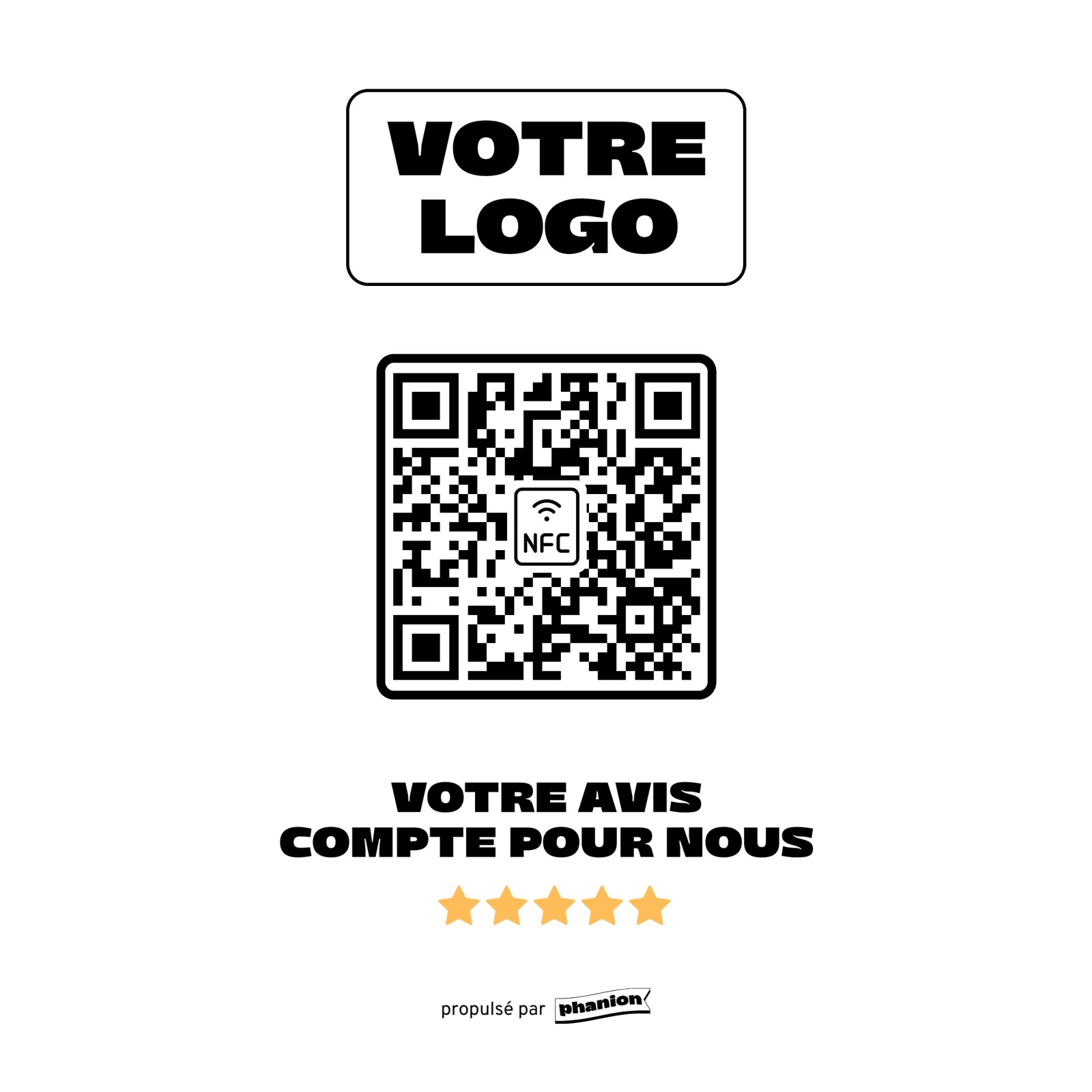 Aperçu de votre plaque avis google nfc sans contact led acrylique