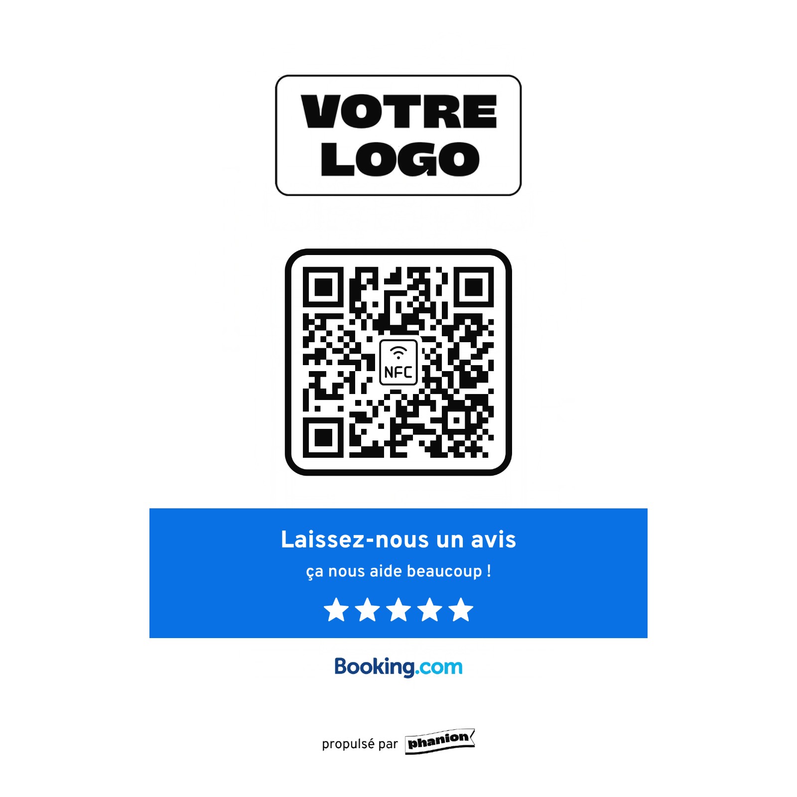 Aperçu de votre plaque avis booking bandeau led