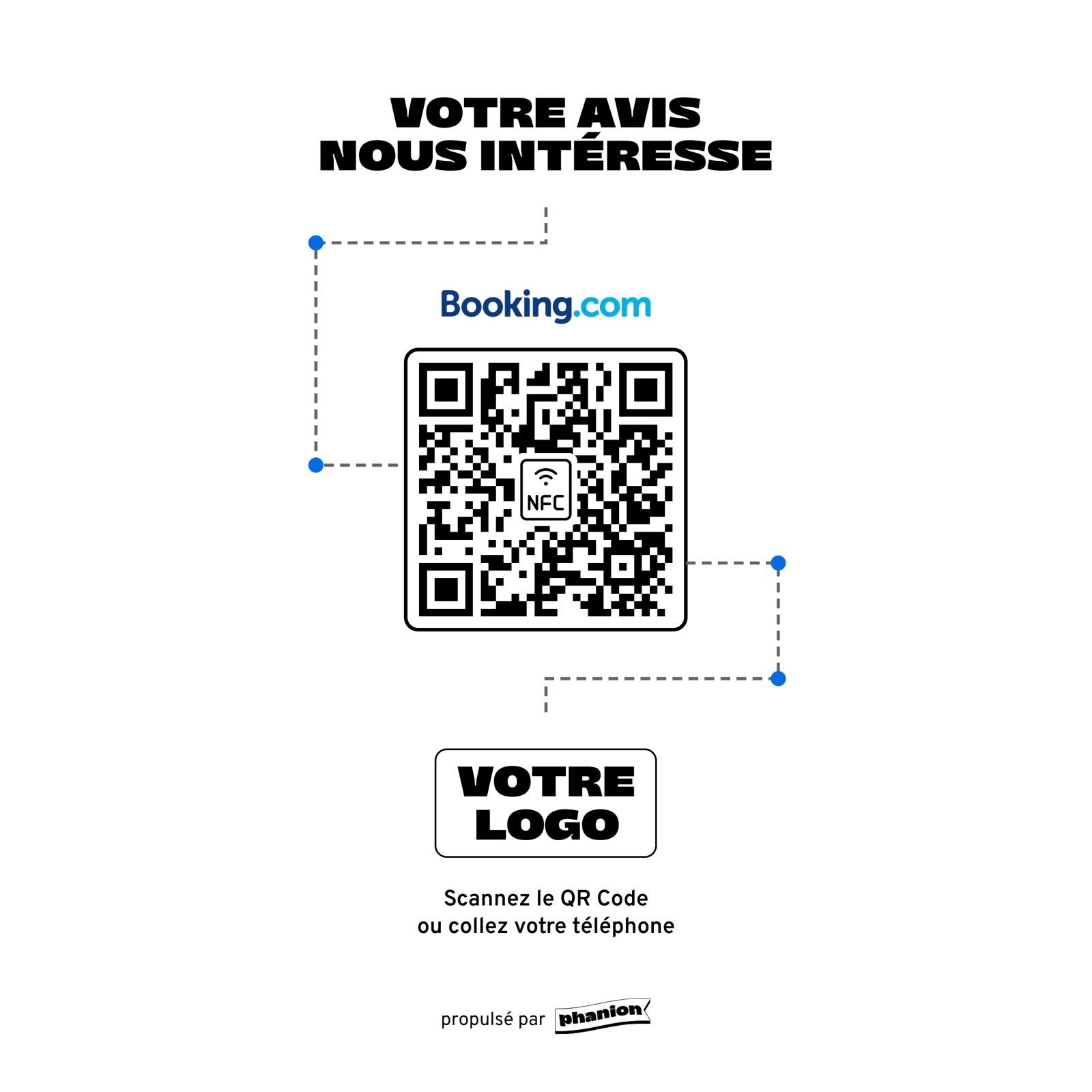 Aperçu de votre plaque avis booking « votre avis nous intéresse » led