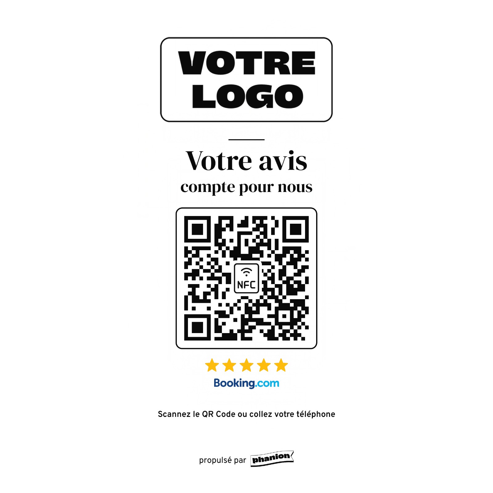 Aperçu de votre plaque avis booking élégante acrylique