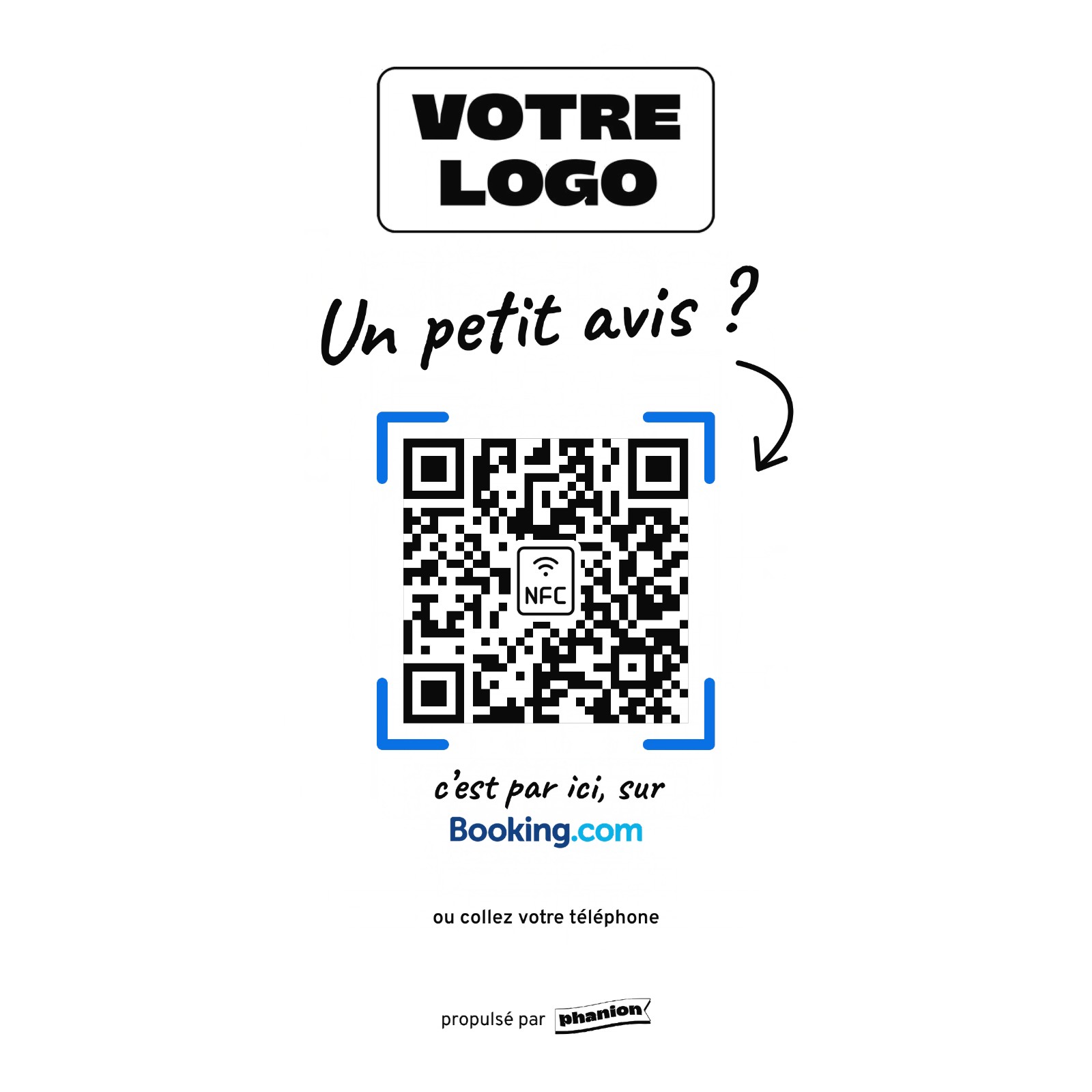 Aperçu de votre plaque avis booking manuscrite acrylique