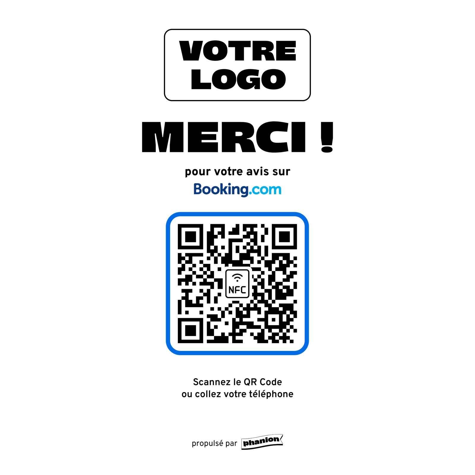 Aperçu de votre plaque avis booking « merci ! » acrylique