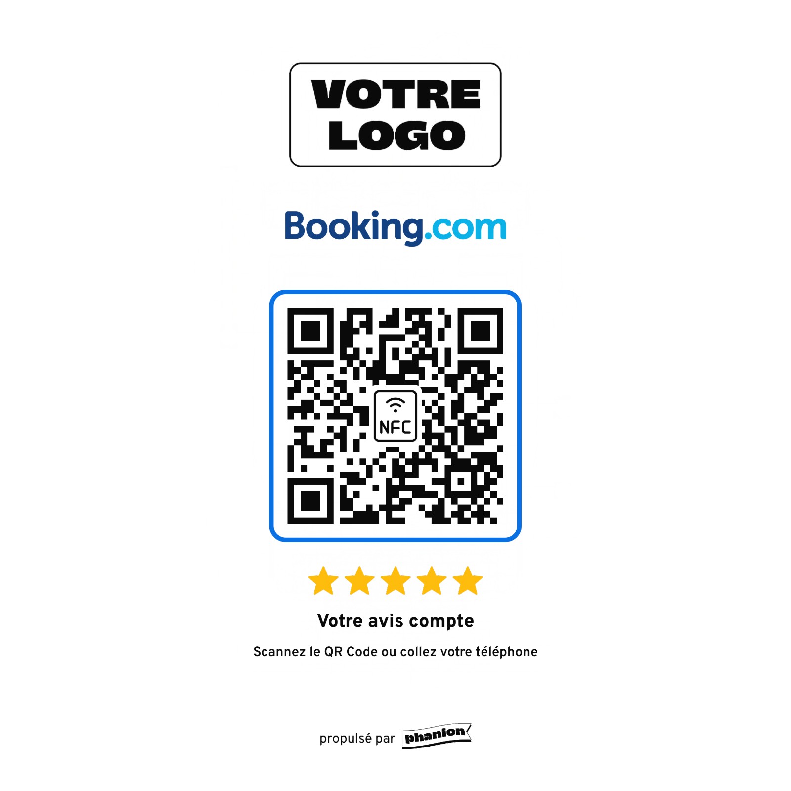 Aperçu de votre plaque avis booking minimaliste acrylique