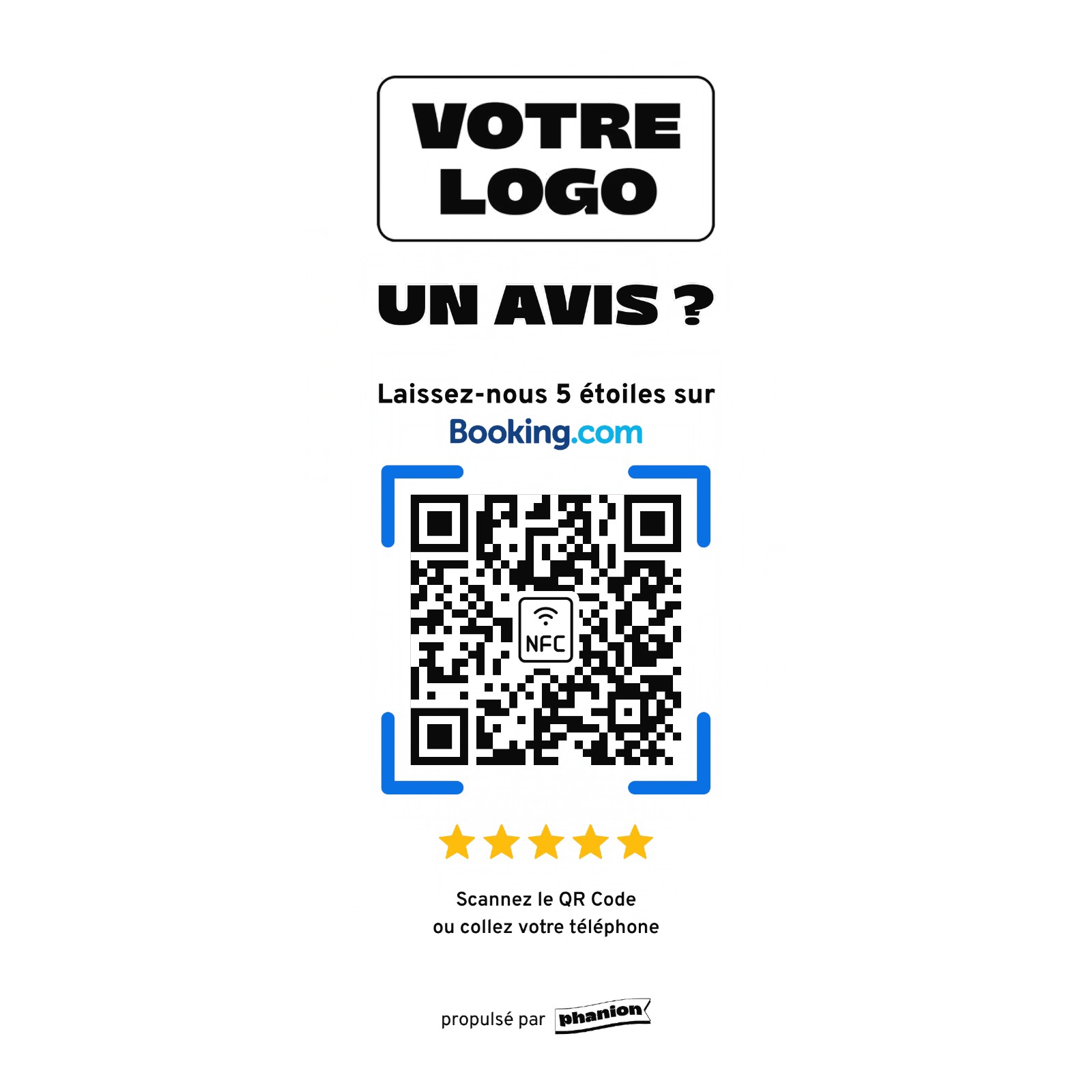 Aperçu de votre plaque avis booking « un avis ? » led