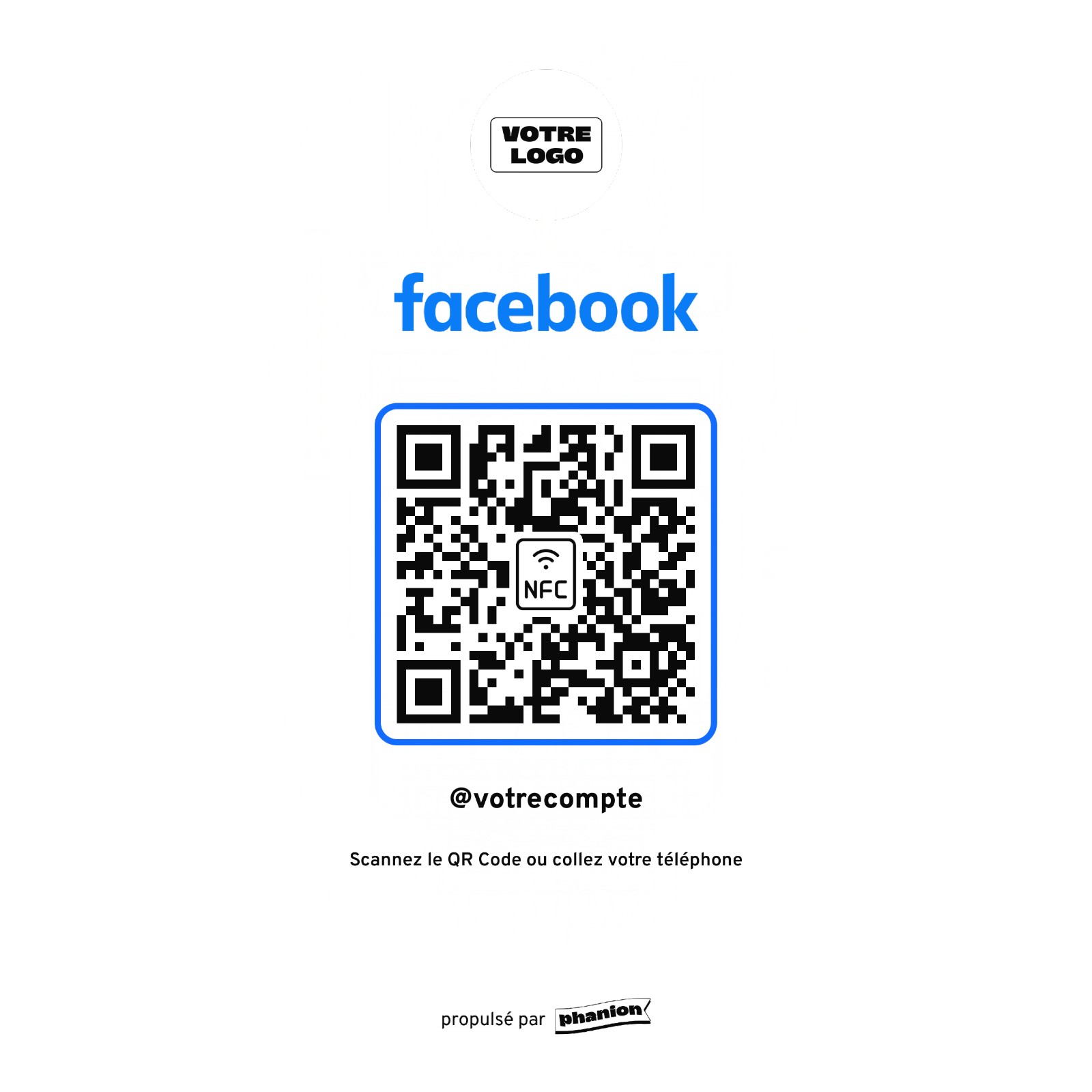 Aperçu de votre plaque facebook minimaliste led