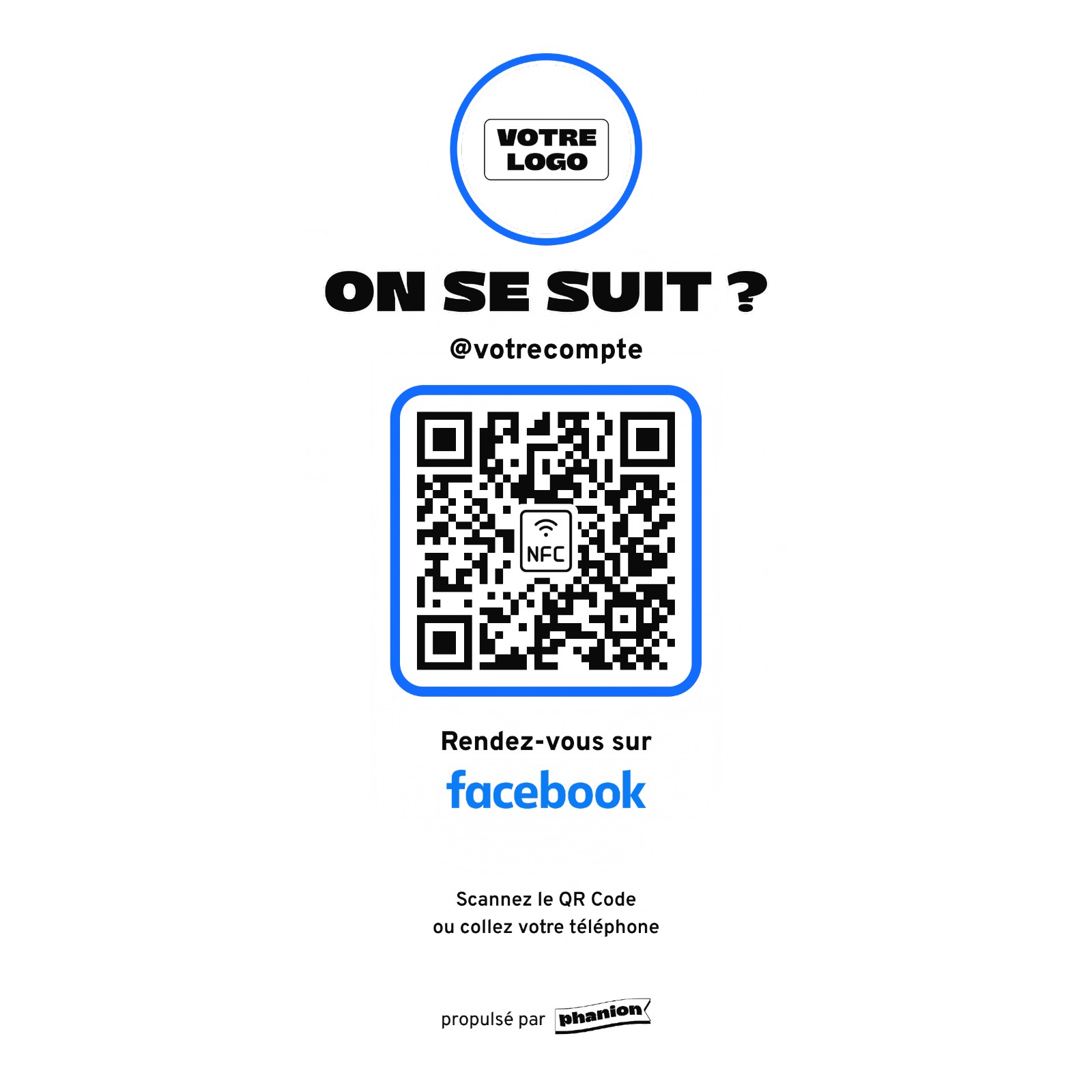 Aperçu de votre plaque facebook « on se suit ? » acrylique