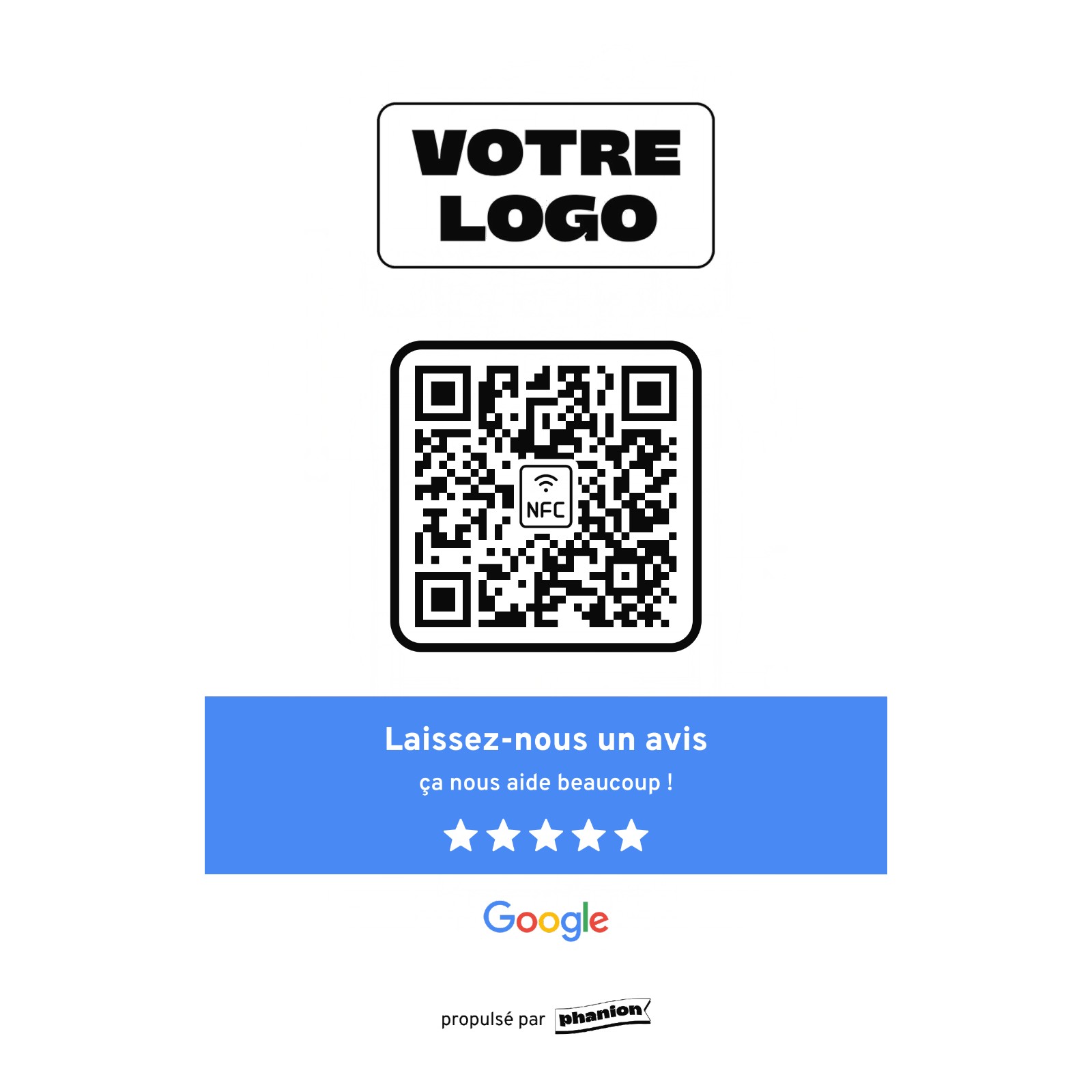 Aperçu de votre plaque avis google bandeau acrylique