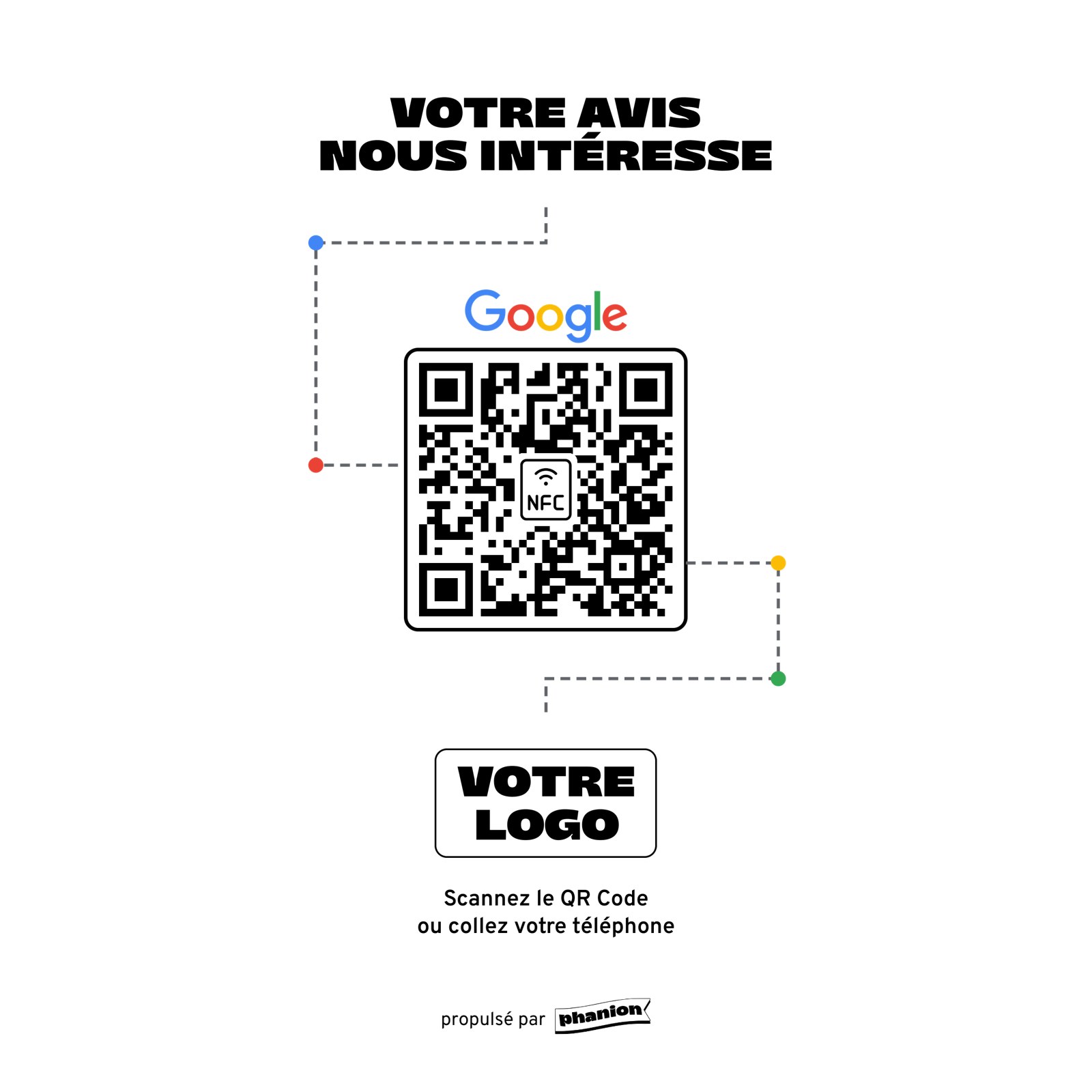 Aperçu de votre plaque avis google « votre avis nous intéresse » acrylique