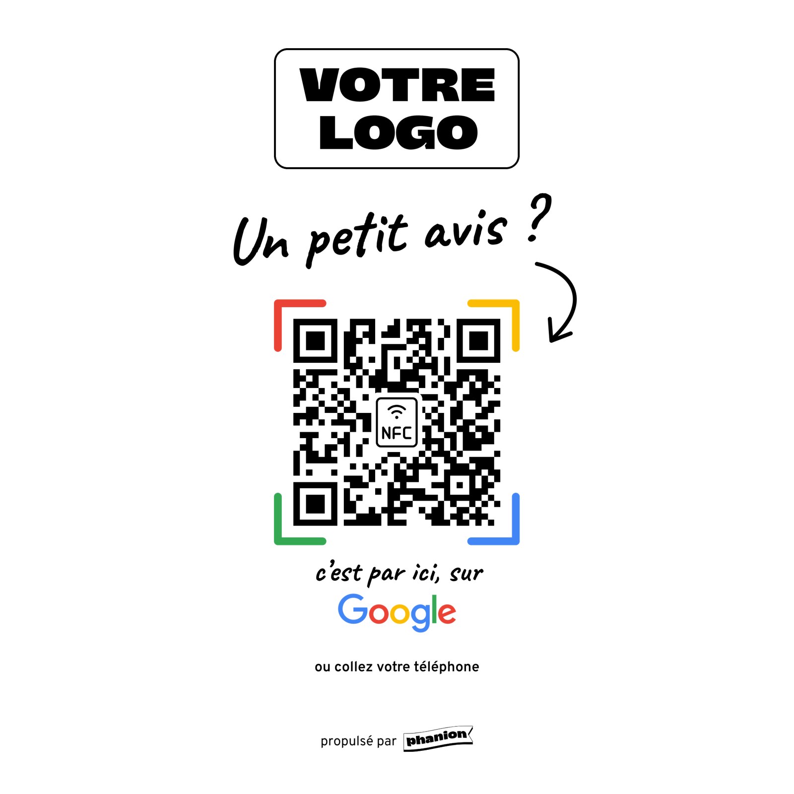 Aperçu de votre plaque avis google manuscrite acrylique