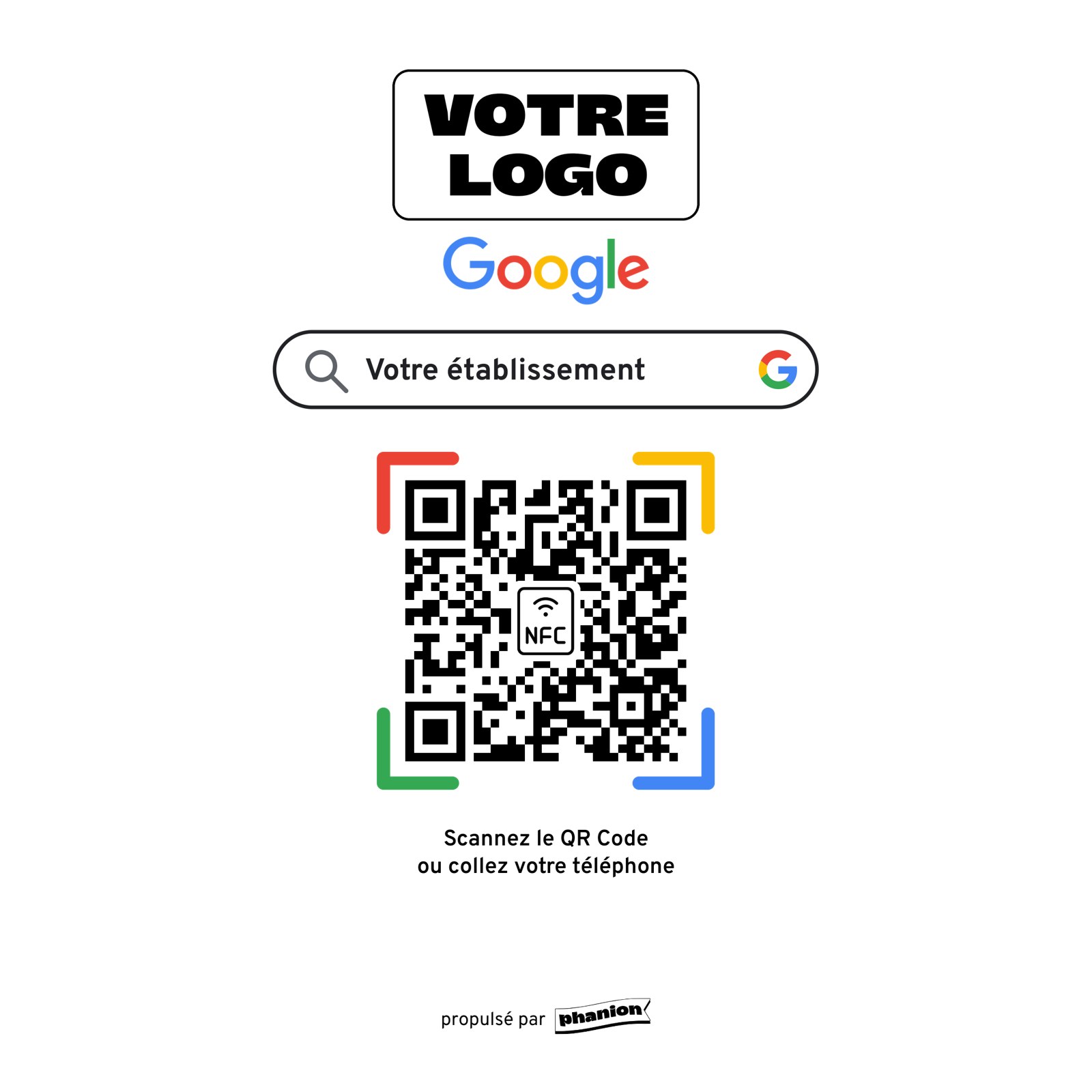 Aperçu de votre plaque avis google barre de recherche google led