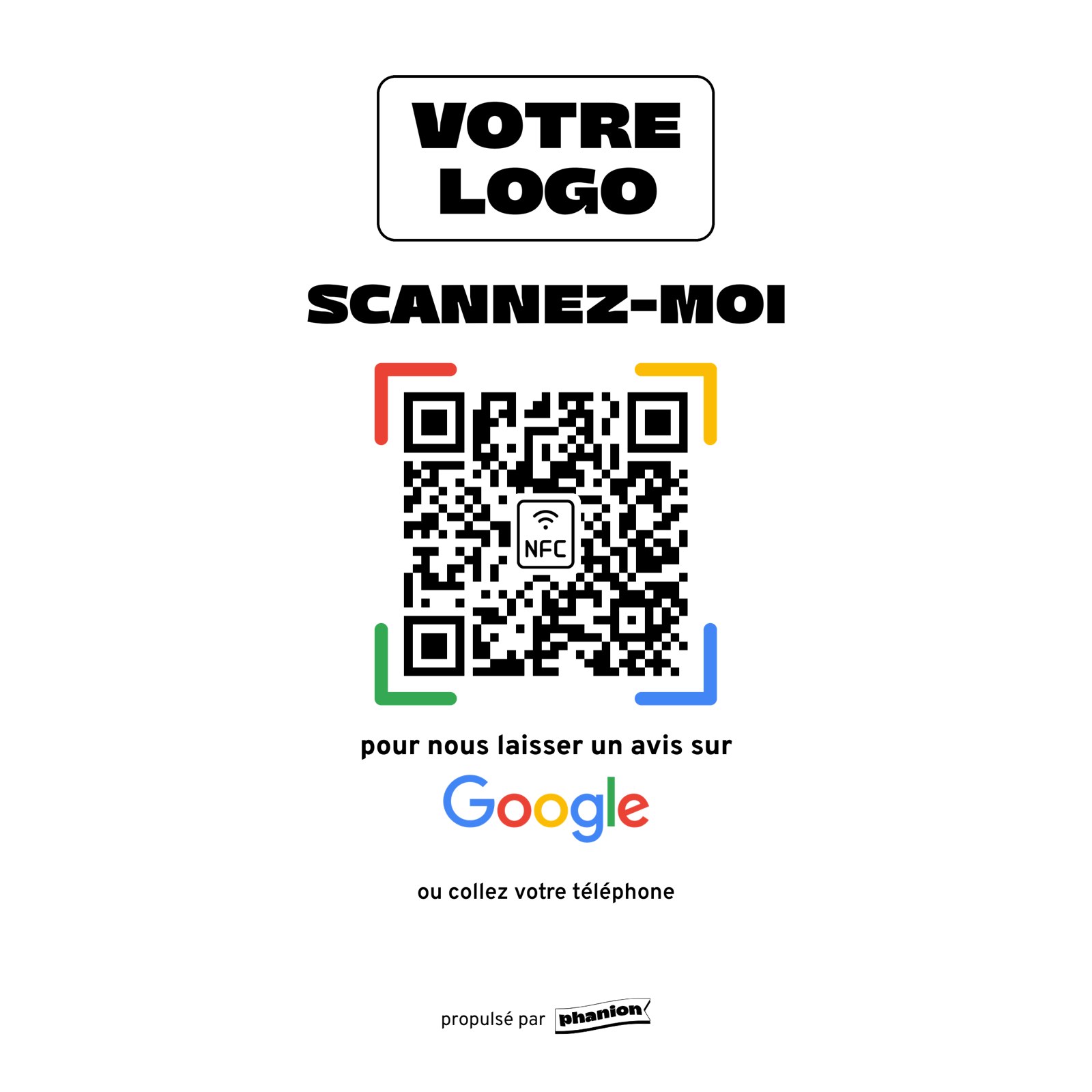 Aperçu de votre plaque avis google « scannez-moi » acrylique