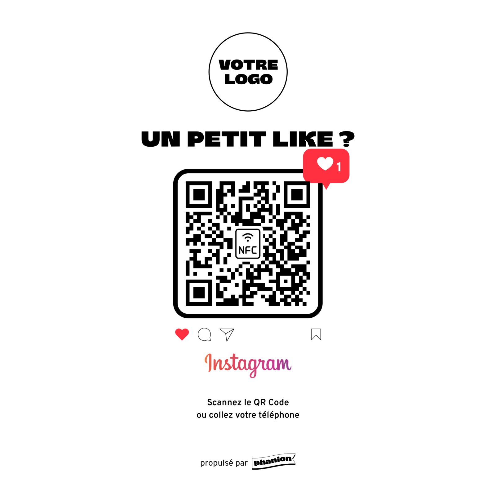 Aperçu de votre plaque instagram « un petit like ? » led
