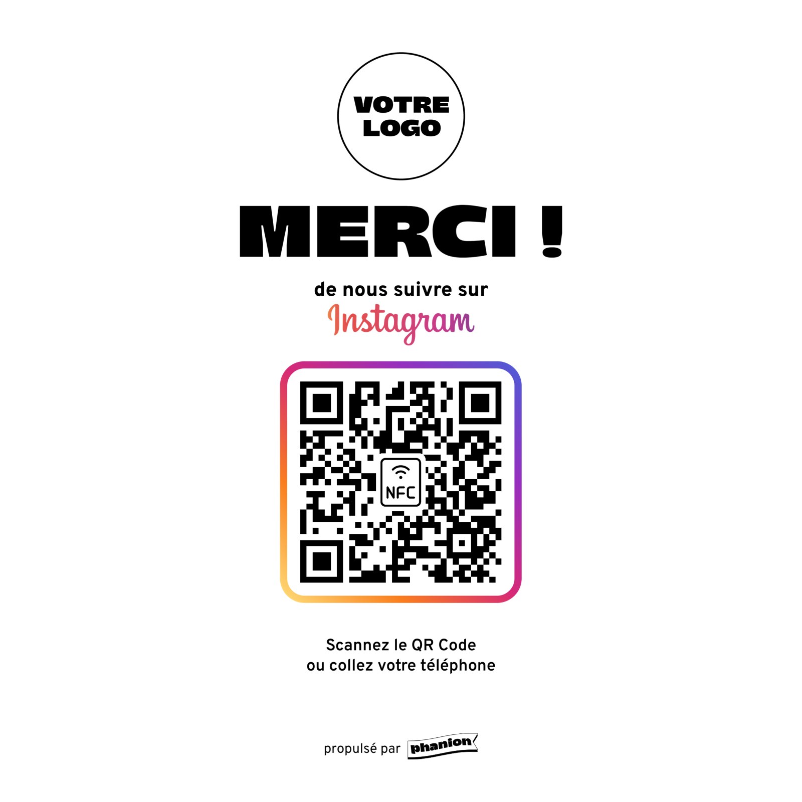 Aperçu de votre plaque instagram « merci ! » acrylique