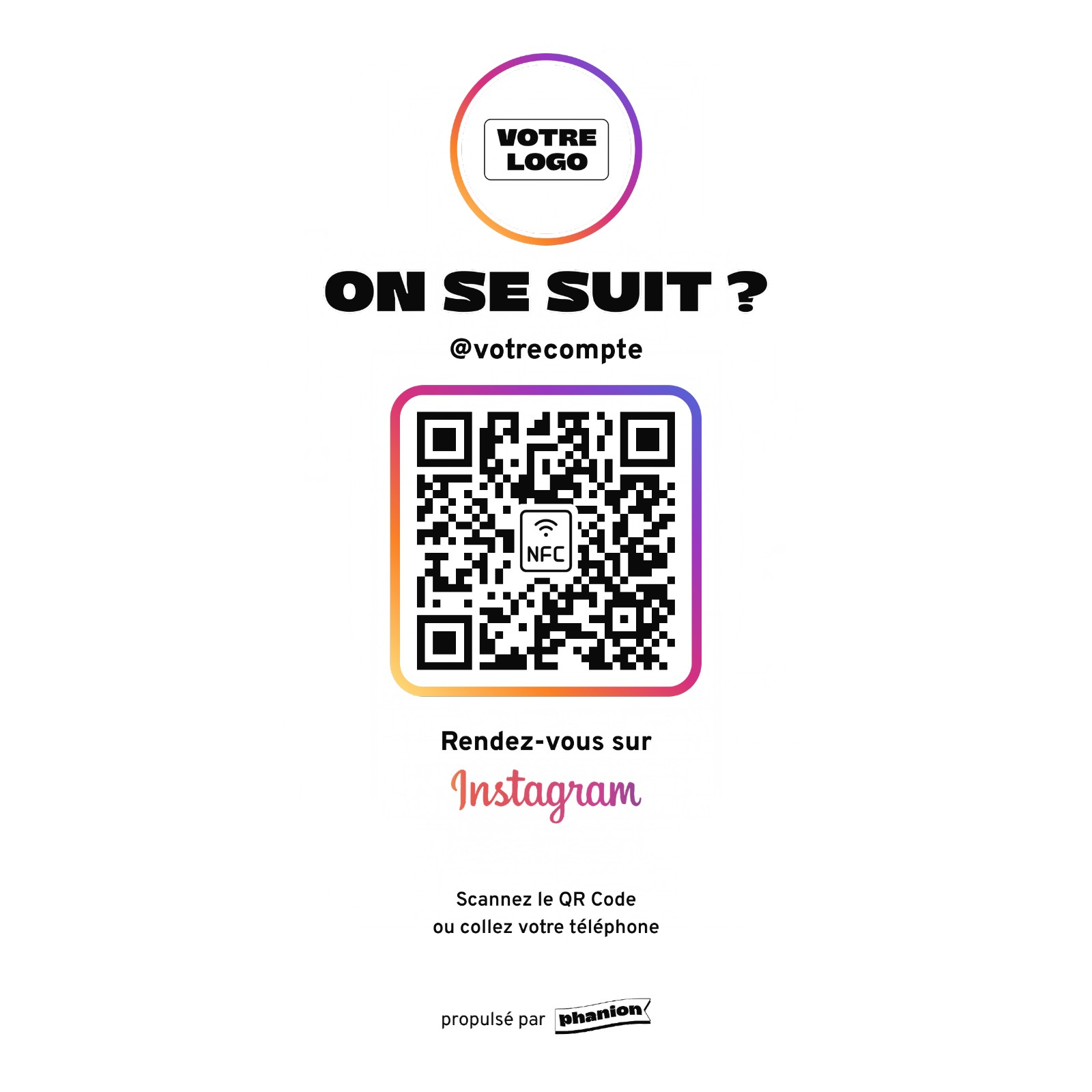 Aperçu de votre plaque instagram « on se suit ? » acrylique