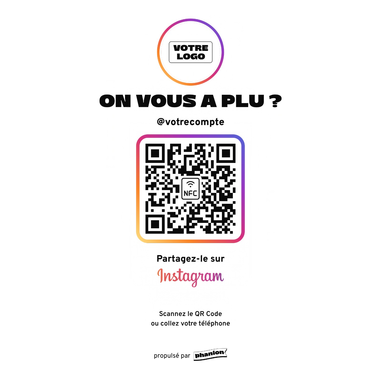 Aperçu de votre plaque instagram « on vous a plu ? » acrylique