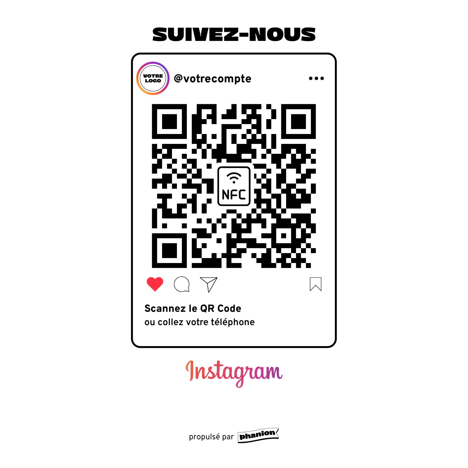 Aperçu de votre plaque instagram post instagram led