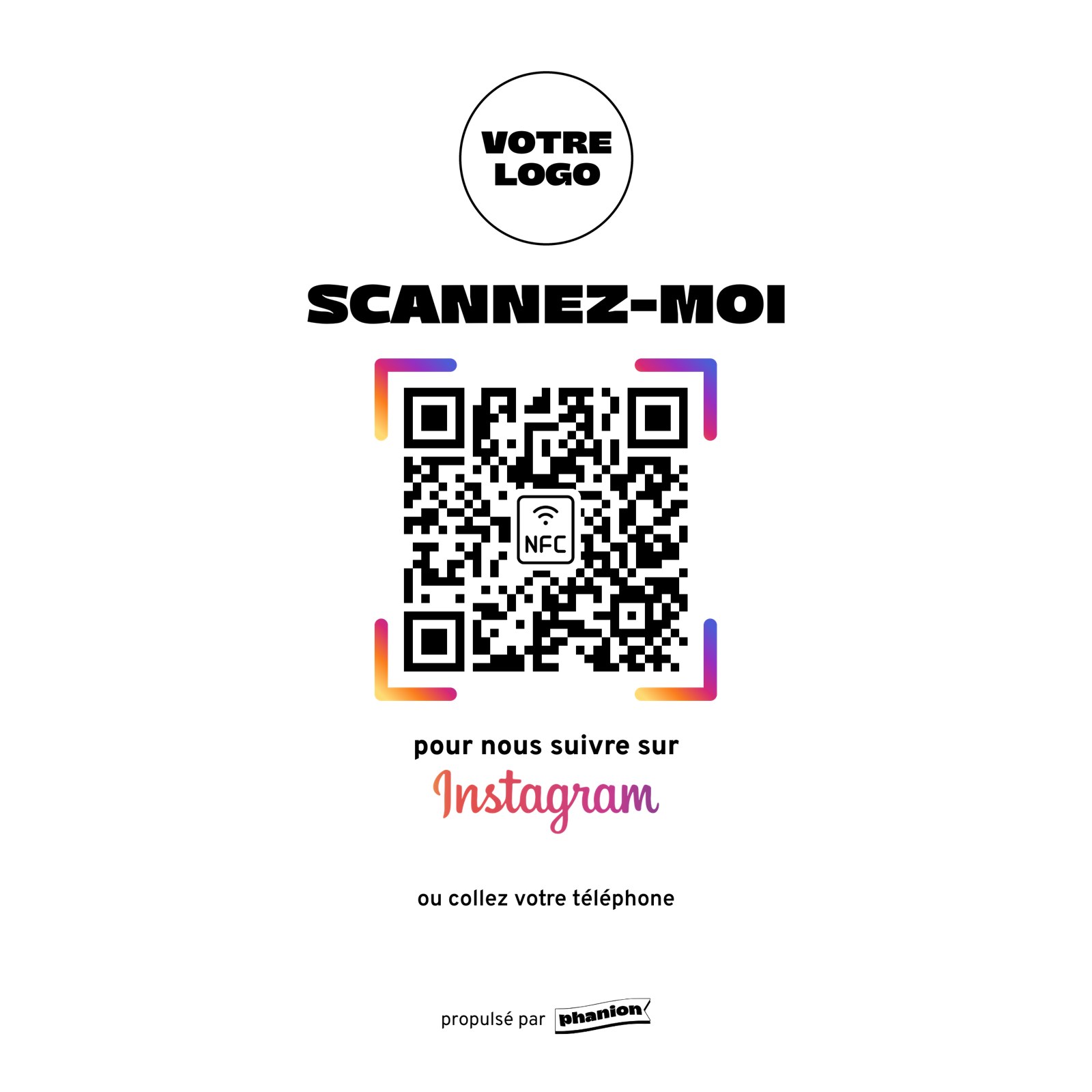 Aperçu de votre plaque instagram « scannez-moi » acrylique