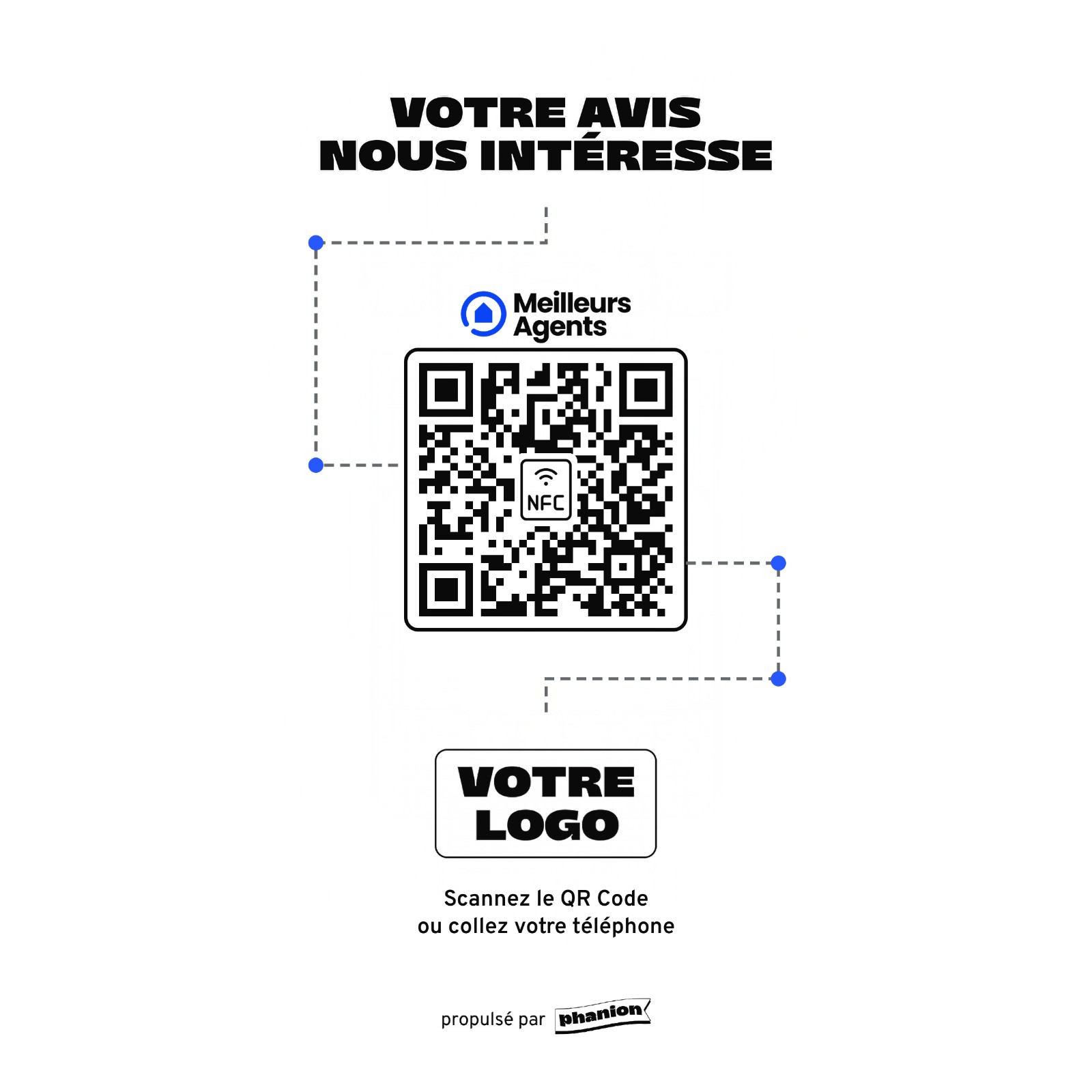 Aperçu de votre plaque avis meilleurs agents « votre avis nous intéresse » acrylique