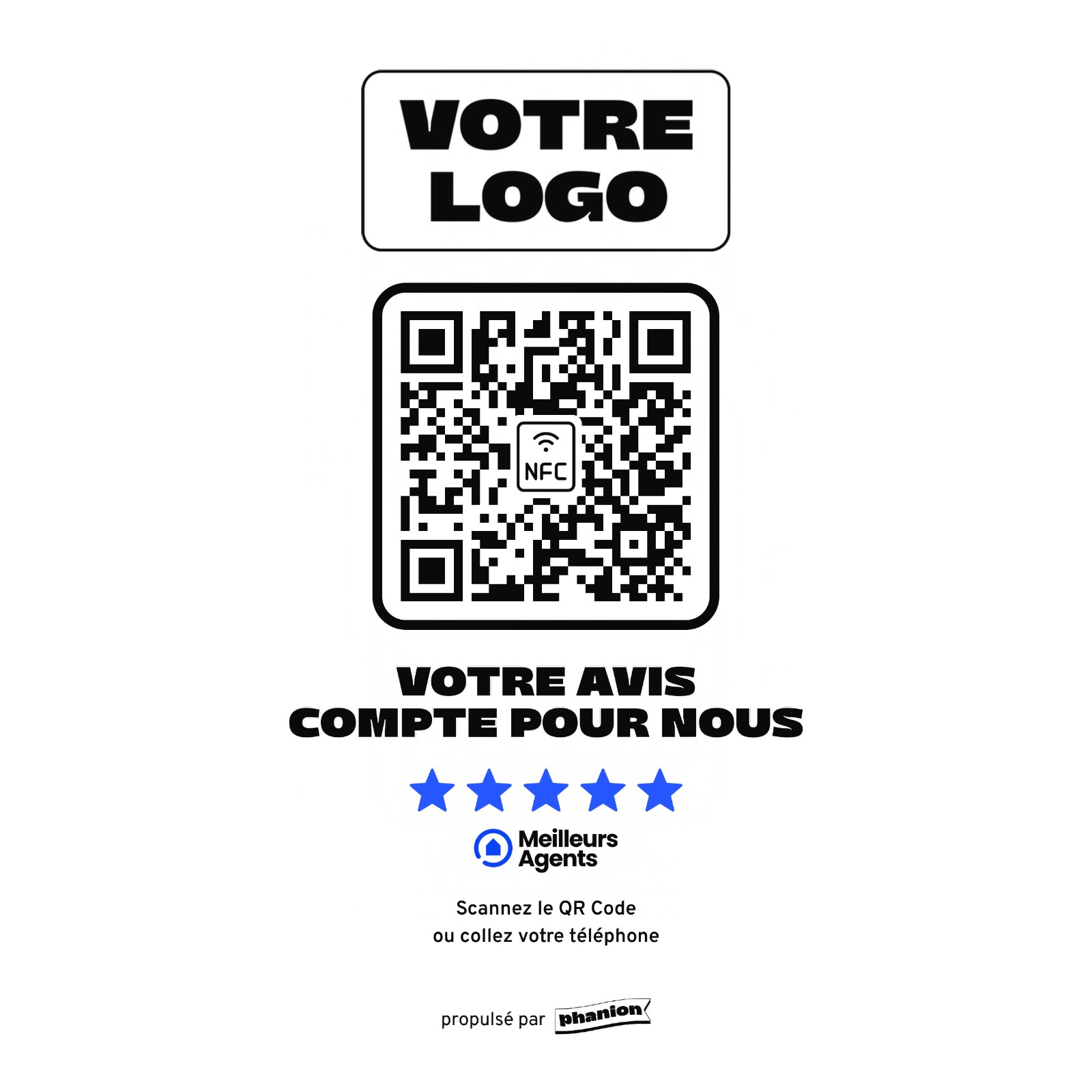 Aperçu de votre plaque avis meilleurs agents « votre avis compte pour nous » led