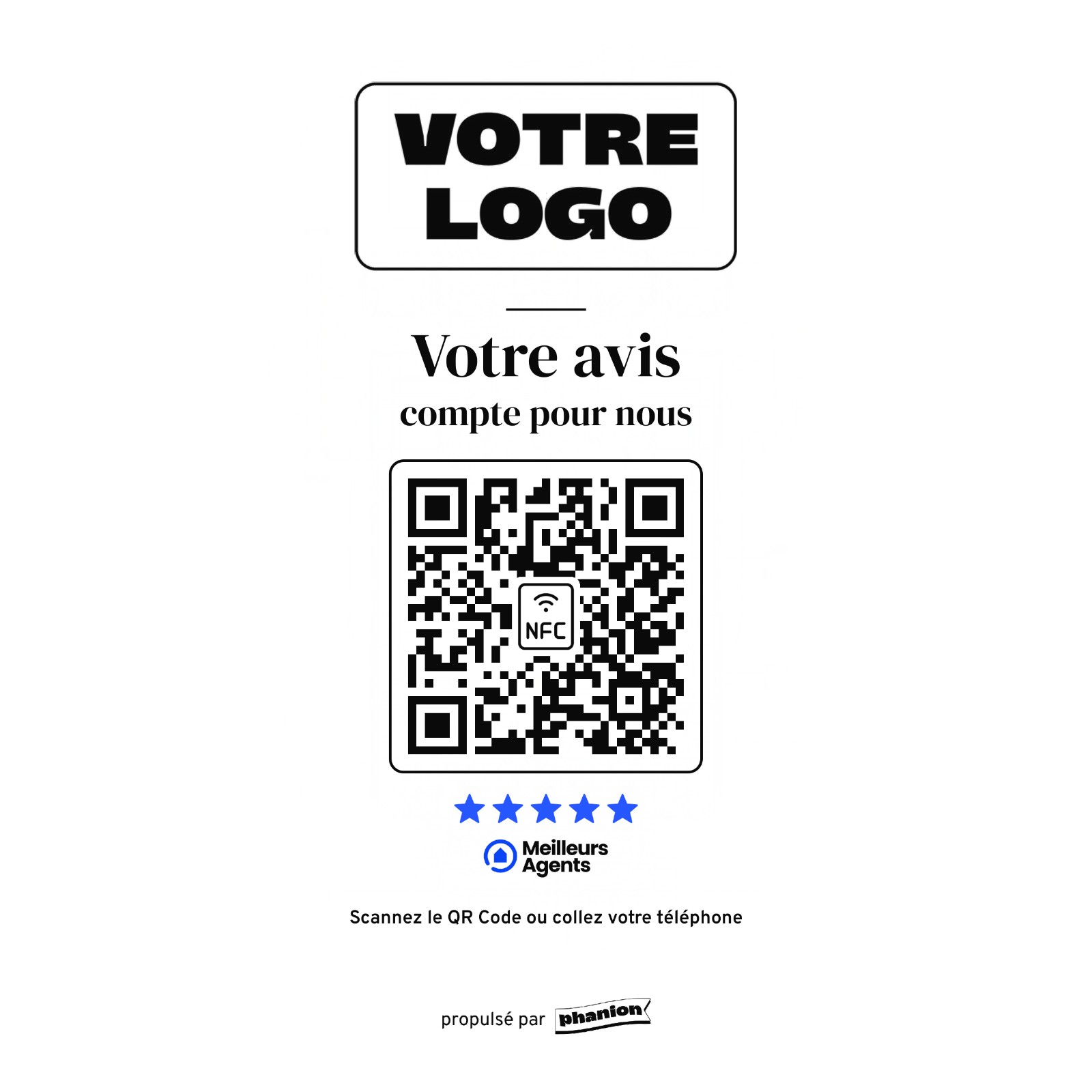 Aperçu de votre plaque avis meilleurs agents élégante led