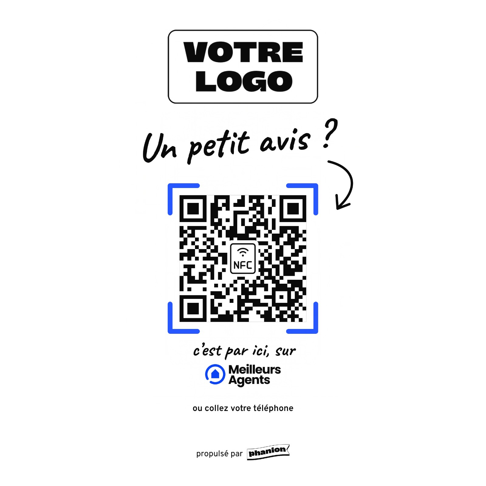 Aperçu de votre plaque avis meilleurs agents manuscrite acrylique