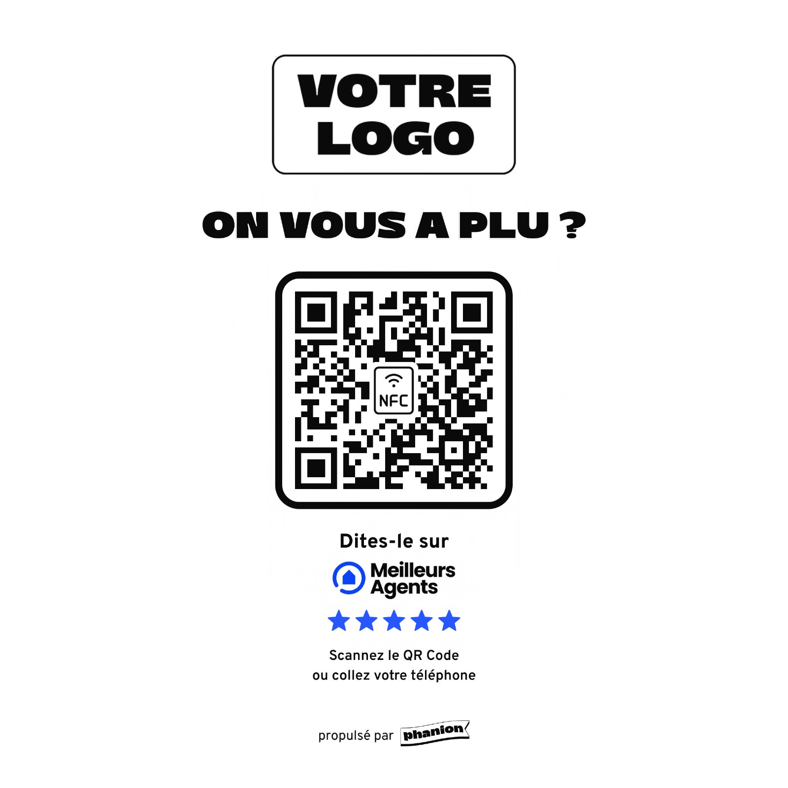 Aperçu de votre plaque avis meilleurs agents « on vous a plu ? » led
