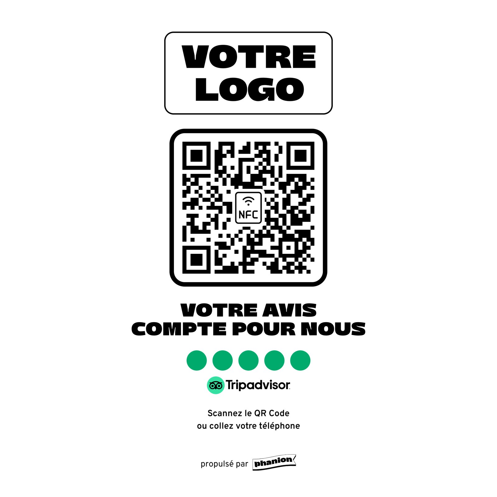 Aperçu de votre plaque avis tripadvisor « votre avis compte pour nous » acrylique