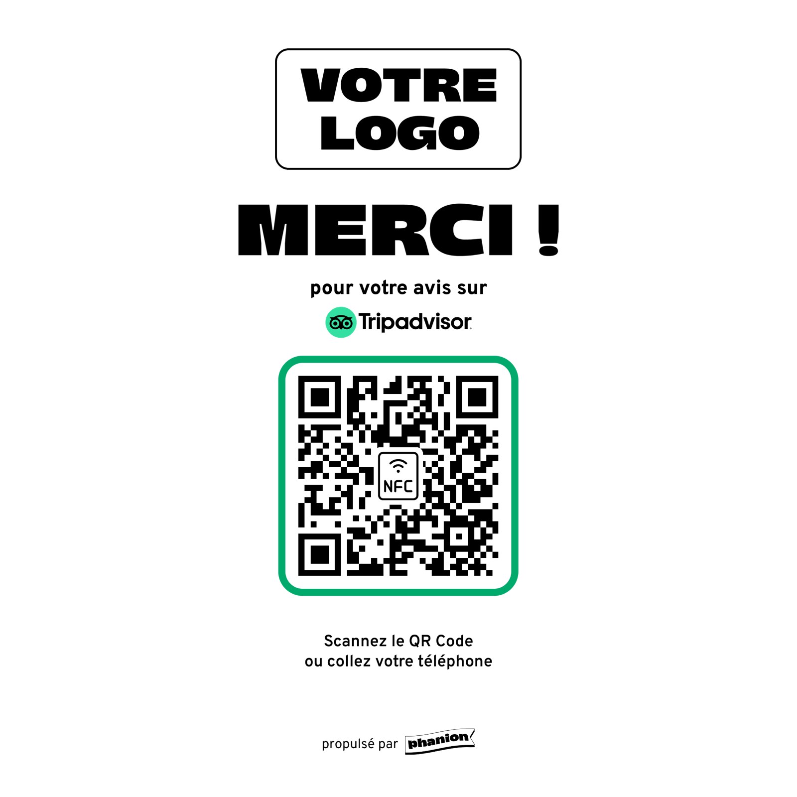 Aperçu de votre plaque avis tripadvisor « merci ! » acrylique