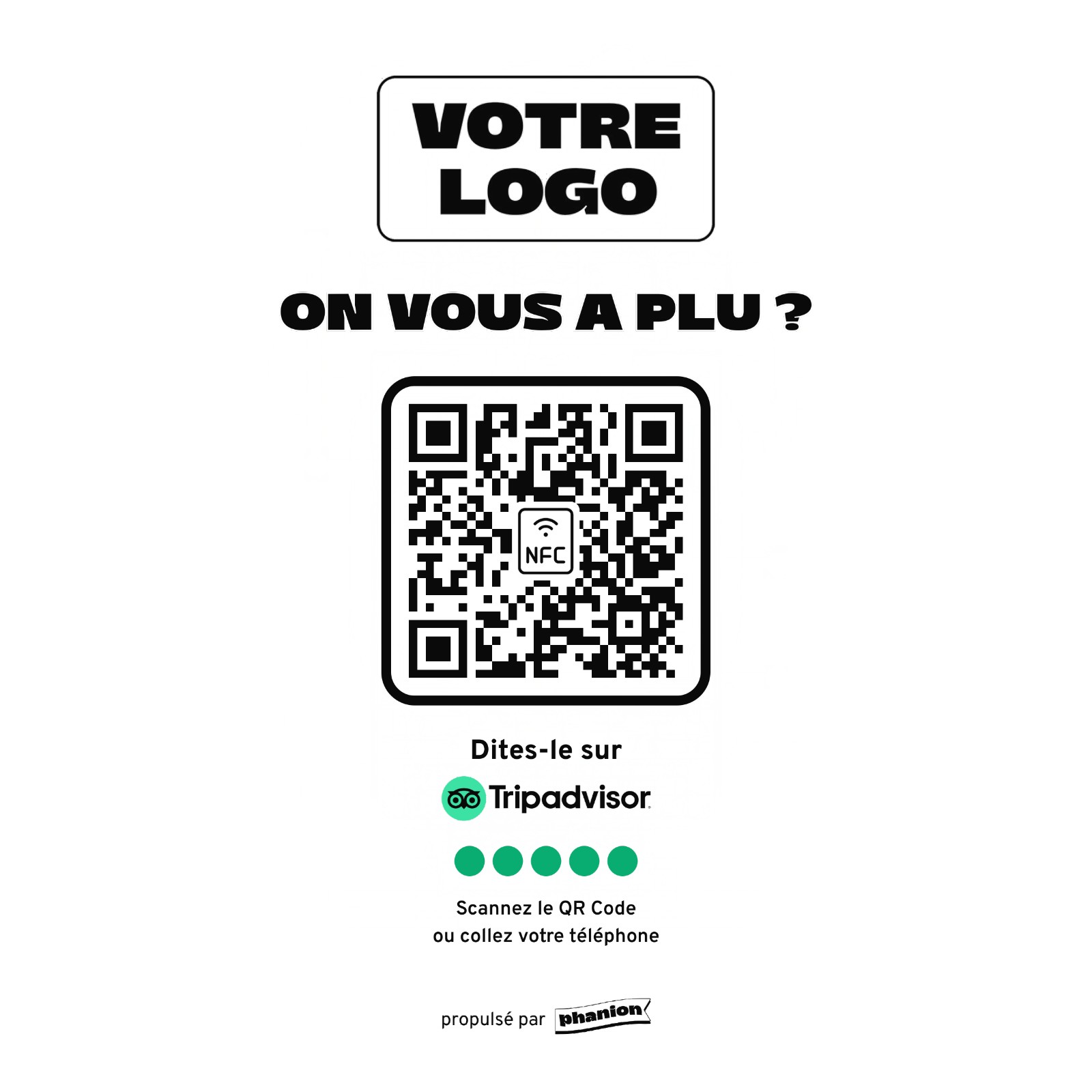 Aperçu de votre plaque avis tripadvisor « on vous a plu ? » acrylique