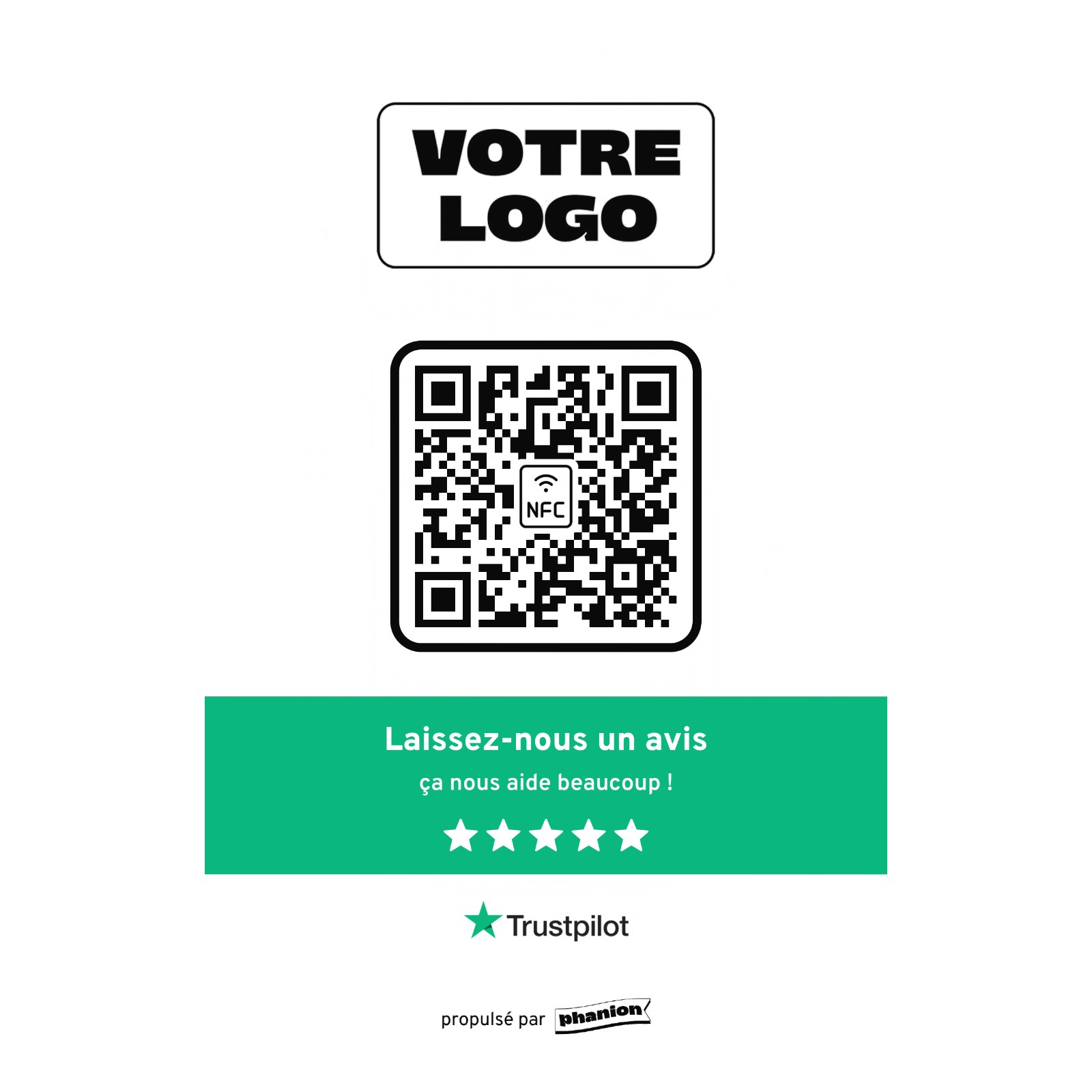 Aperçu de votre plaque avis trustpilot bandeau acrylique