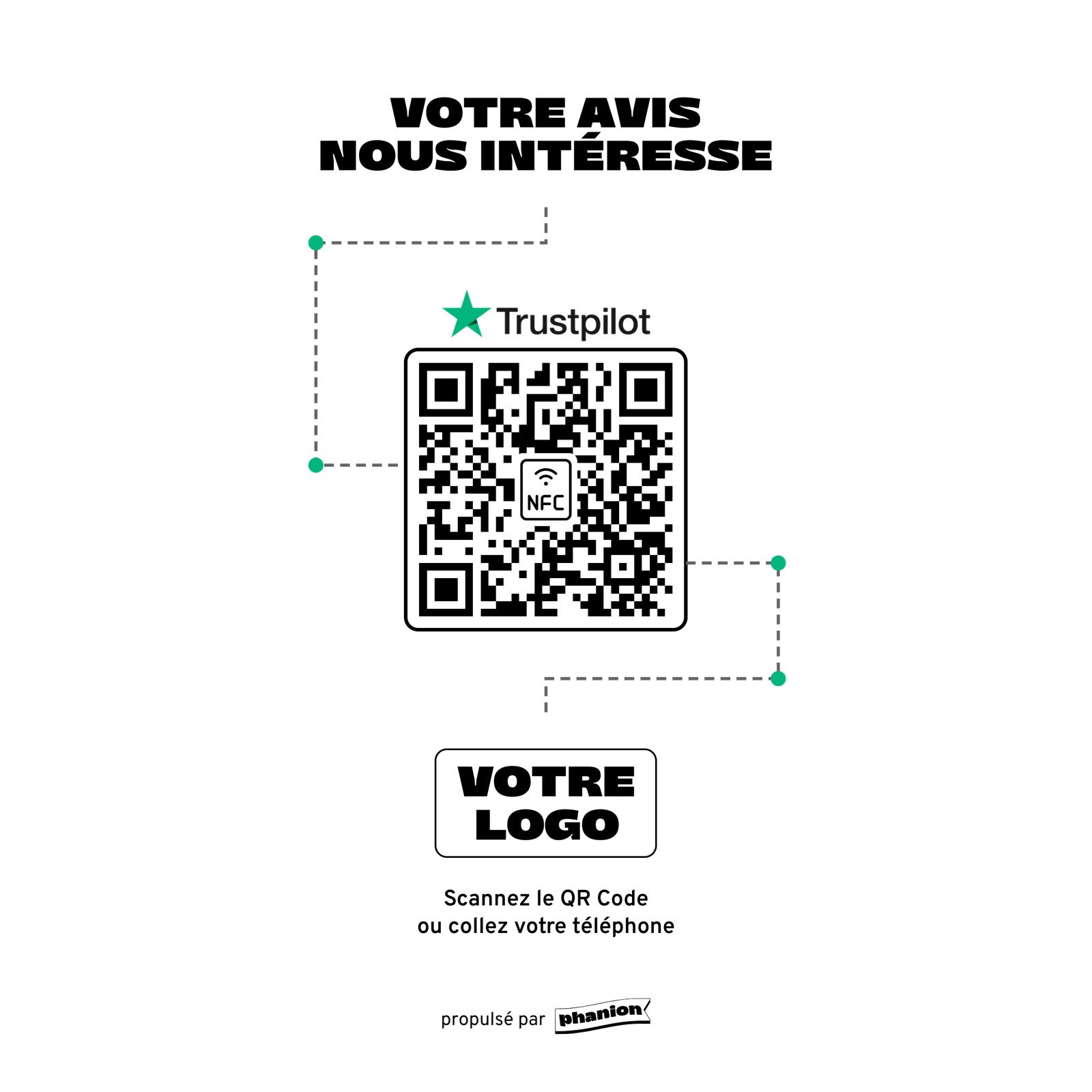 Aperçu de votre plaque avis trustpilot « votre avis nous intéresse » acrylique