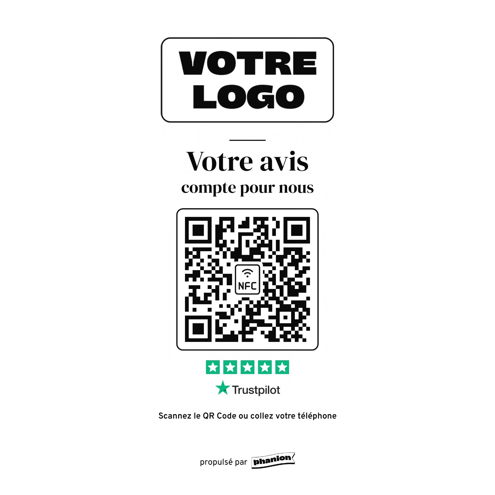 Aperçu de votre plaque avis trustpilot élégante acrylique