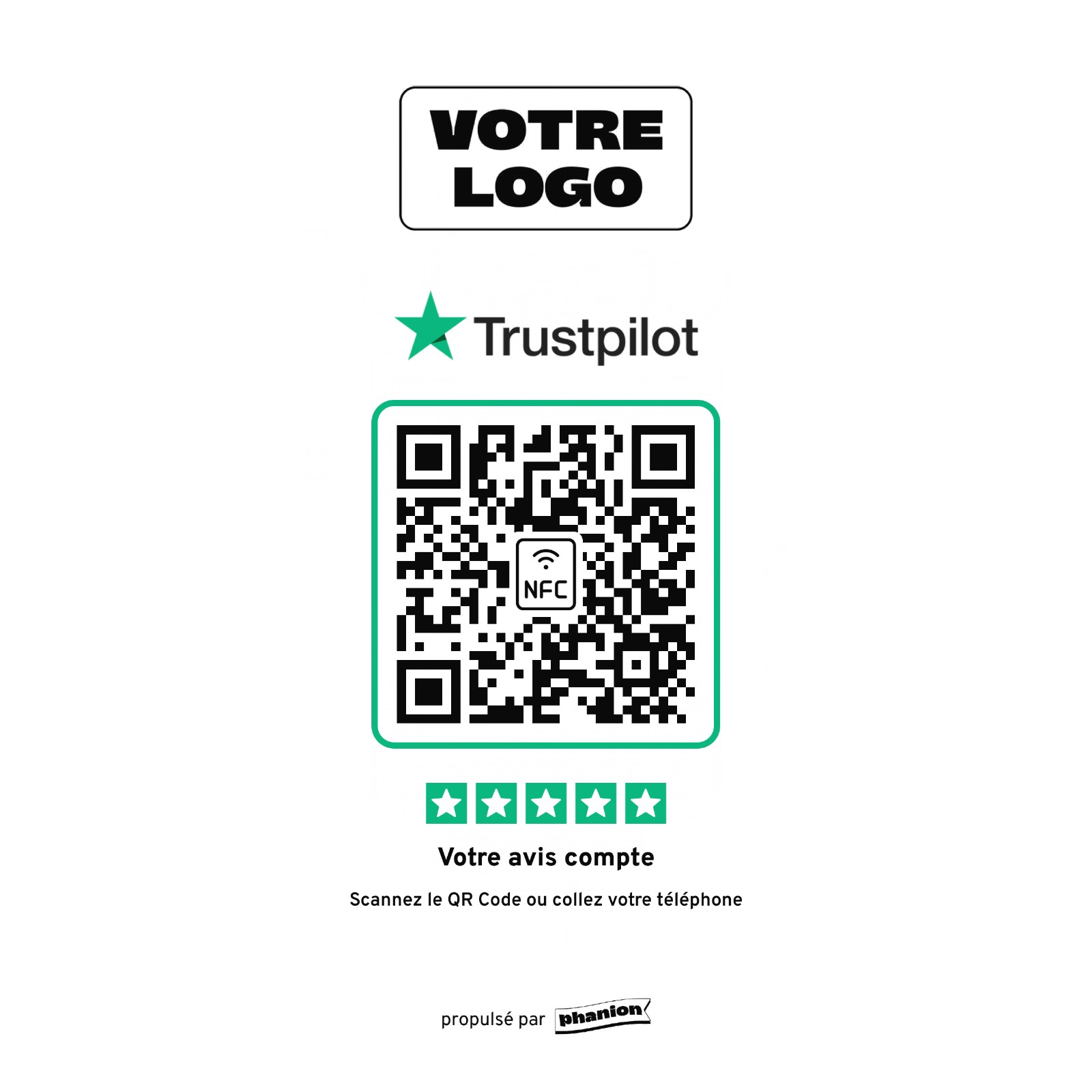 Aperçu de votre plaque avis trustpilot minimaliste acrylique