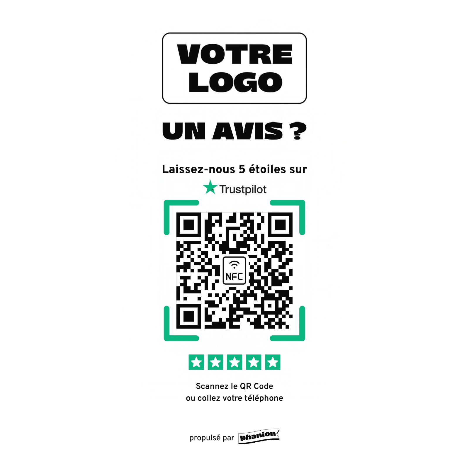 Aperçu de votre plaque avis trustpilot « un avis ? » acrylique