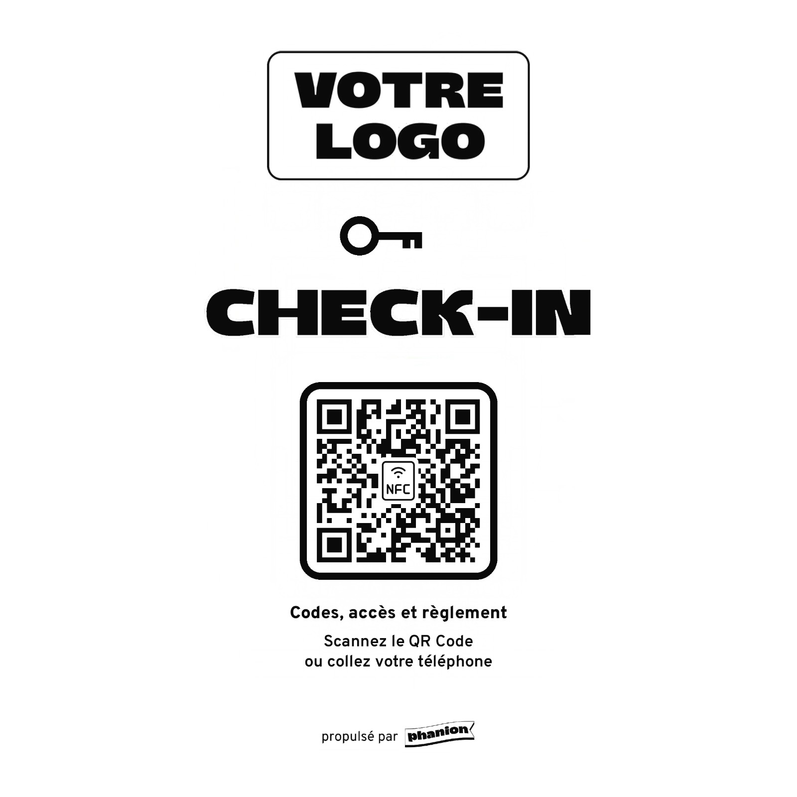 Aperçu de votre plaque accueil « check-in » acrylique