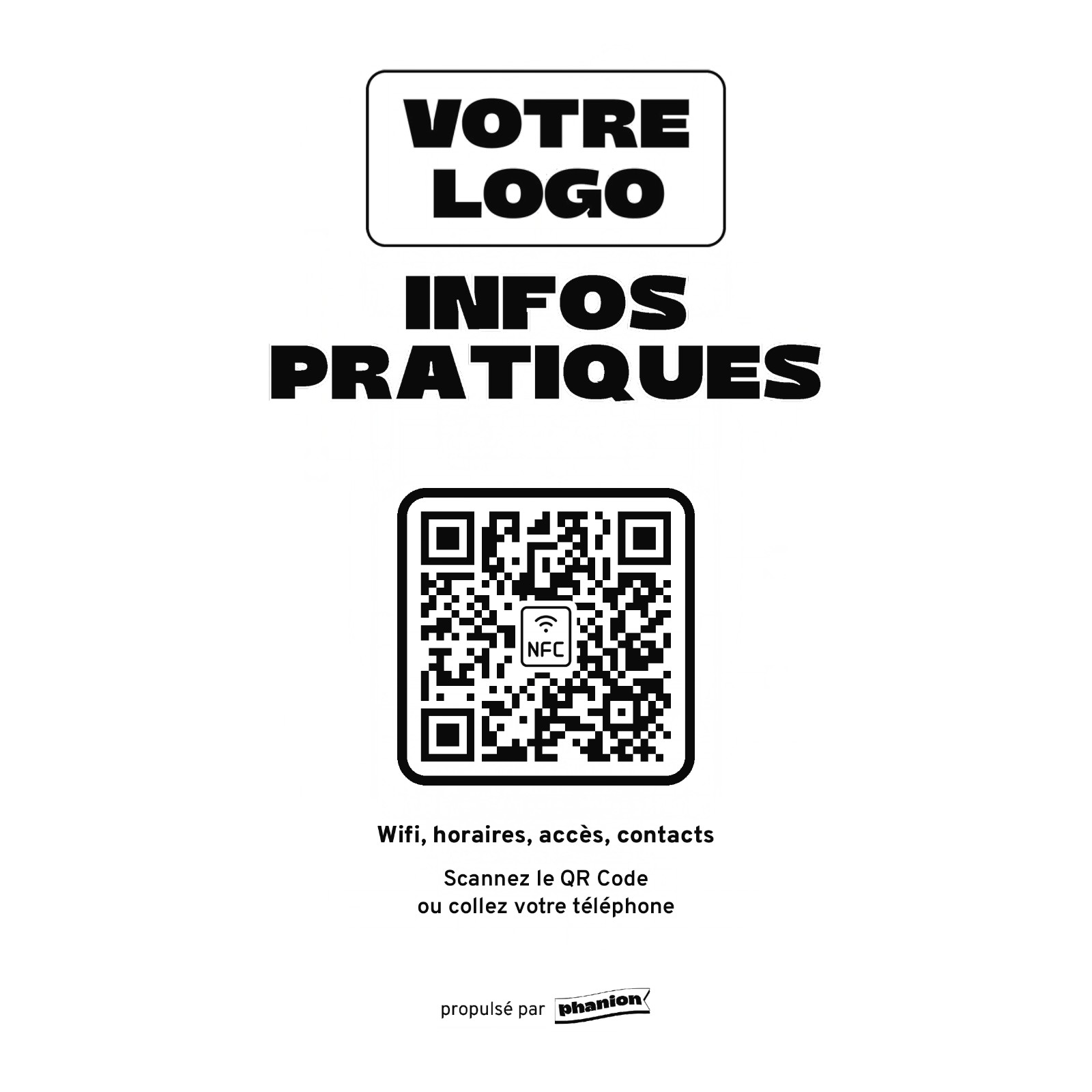 Aperçu de votre plaque accueil « infos pratiques » led