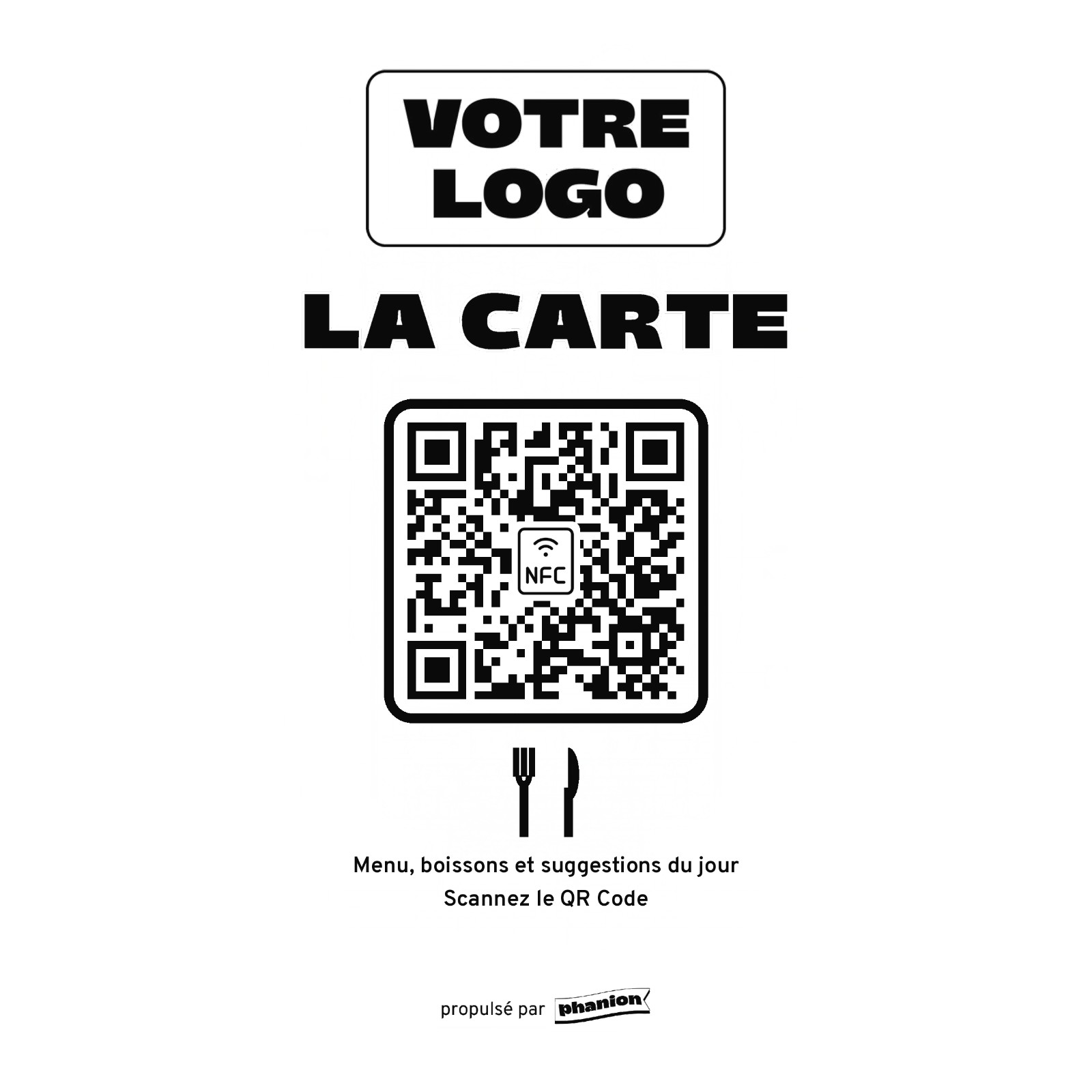 Aperçu de votre plaque menu « la carte » acrylique