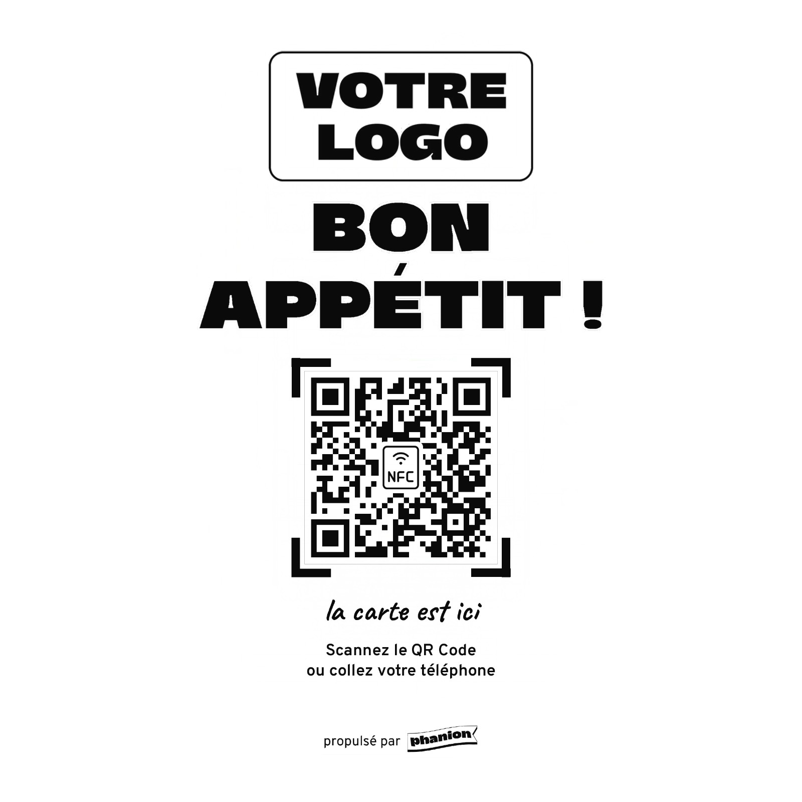 Aperçu de votre plaque menu « bon appétit » led