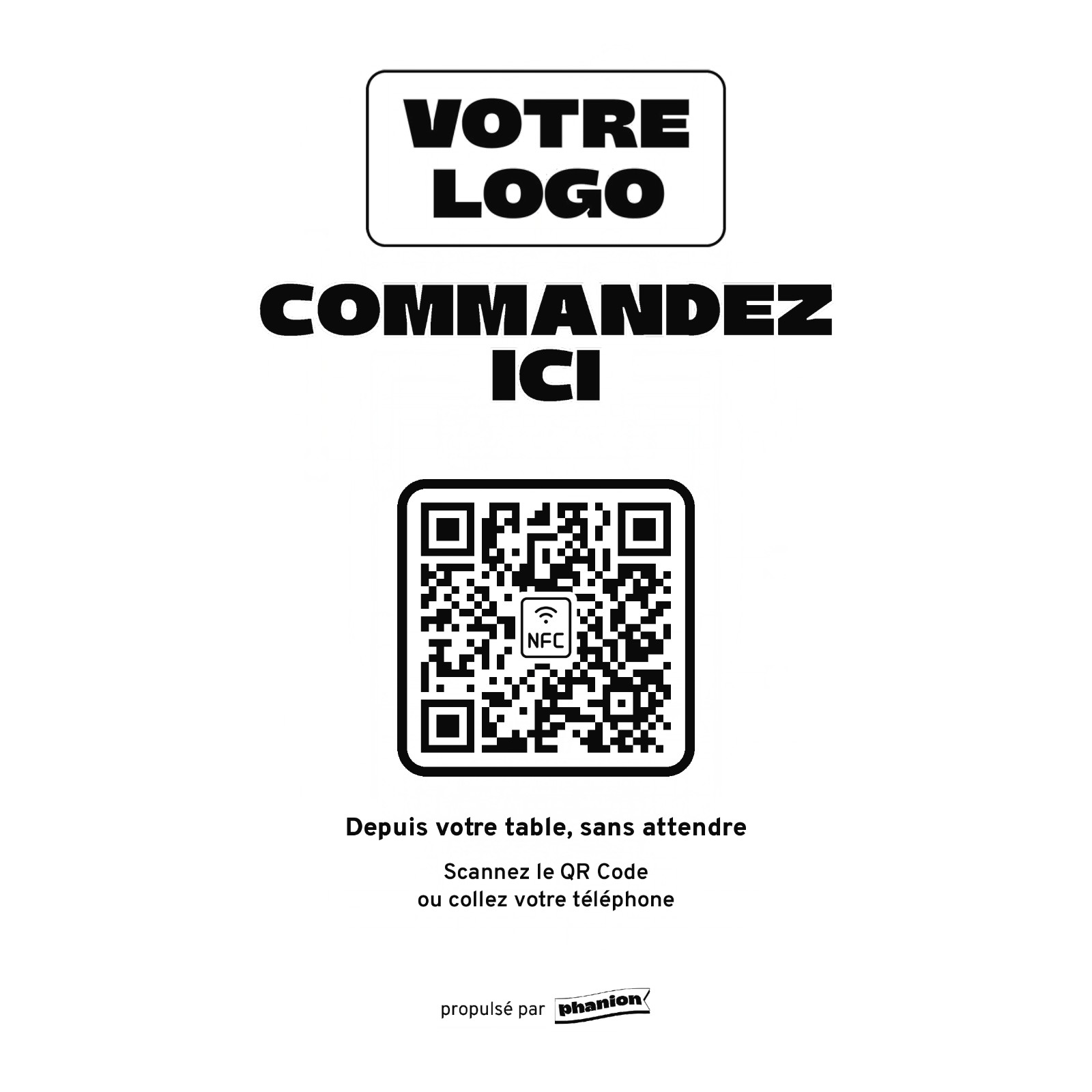 Aperçu de votre plaque menu « commandez ici » acrylique
