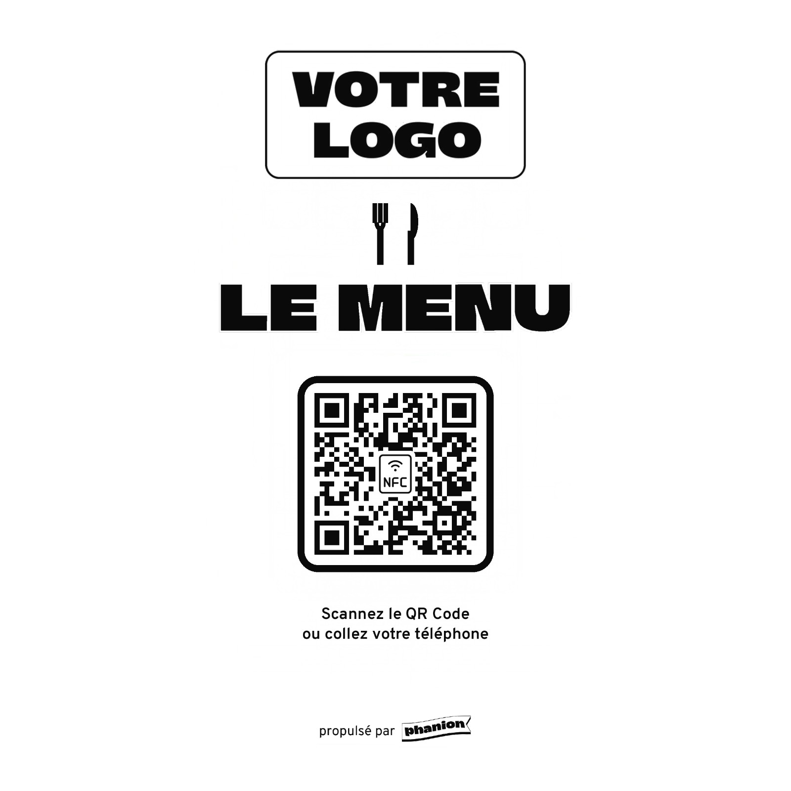 Aperçu de votre plaque menu « le menu » acrylique