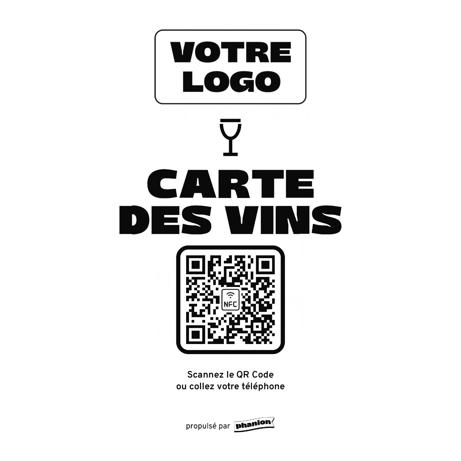Aperçu de votre plaque menu « carte des vins » acrylique