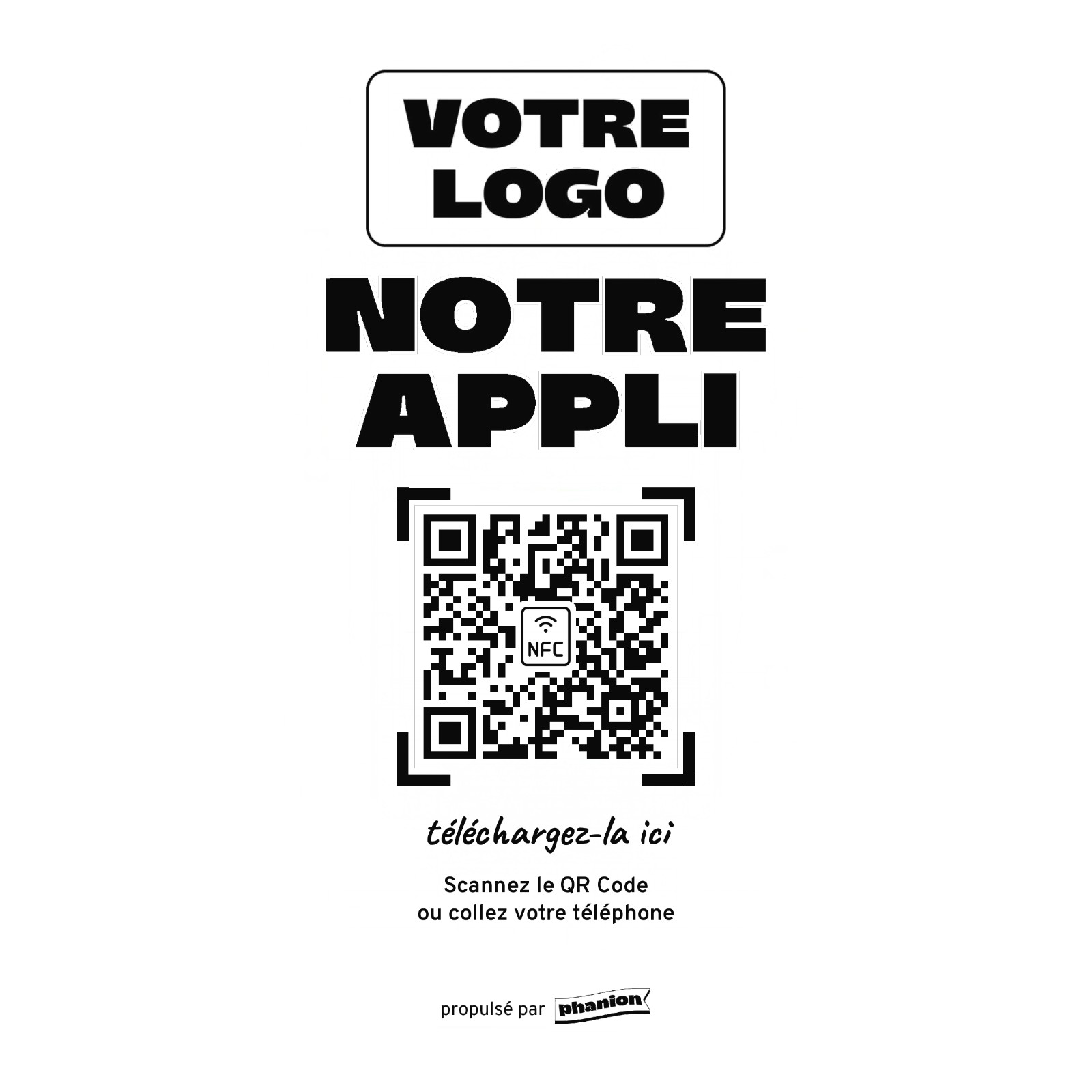 Aperçu de votre plaque sur mesure « notre appli » acrylique